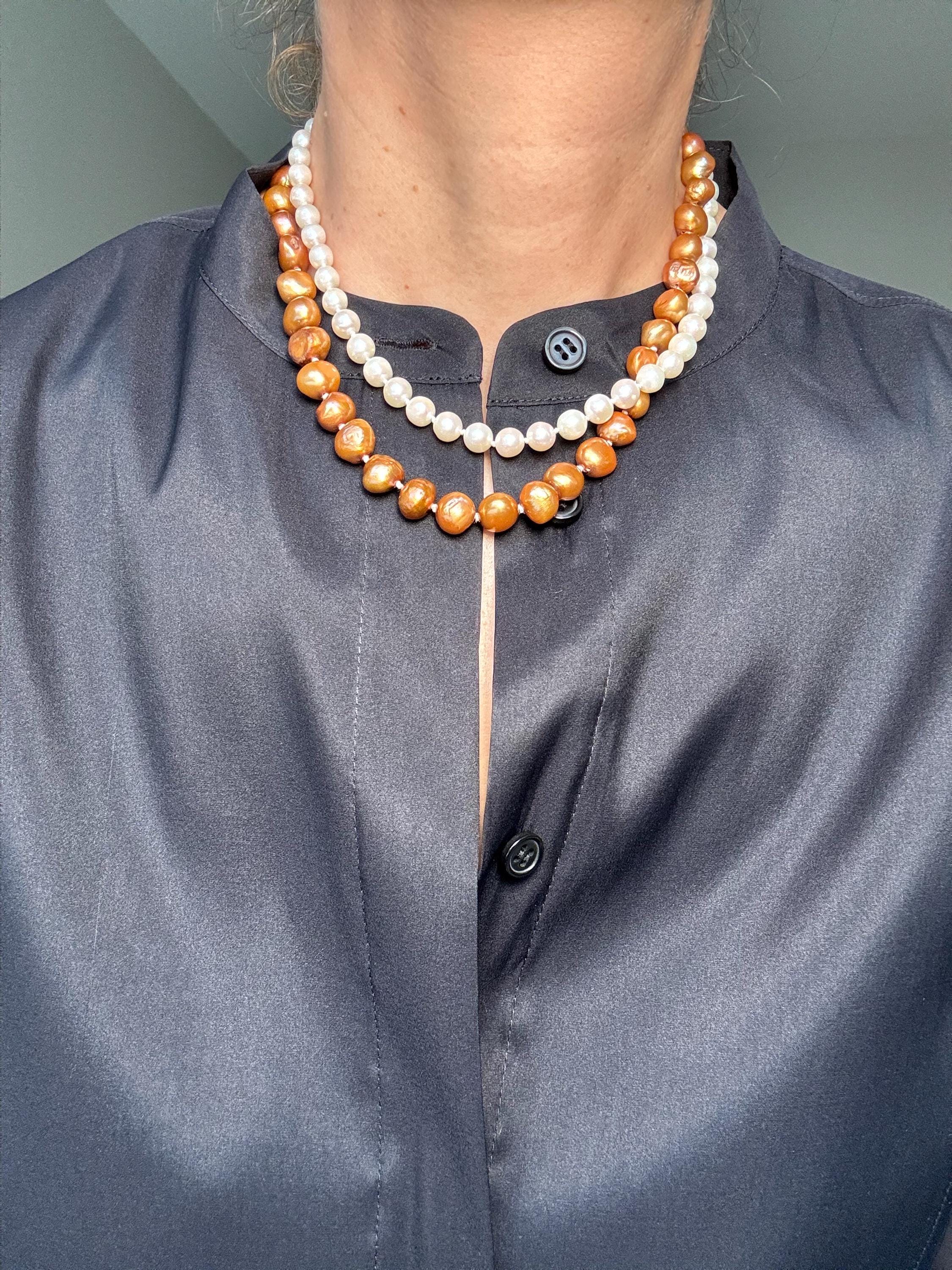 Gold & White Freshwater Pearl