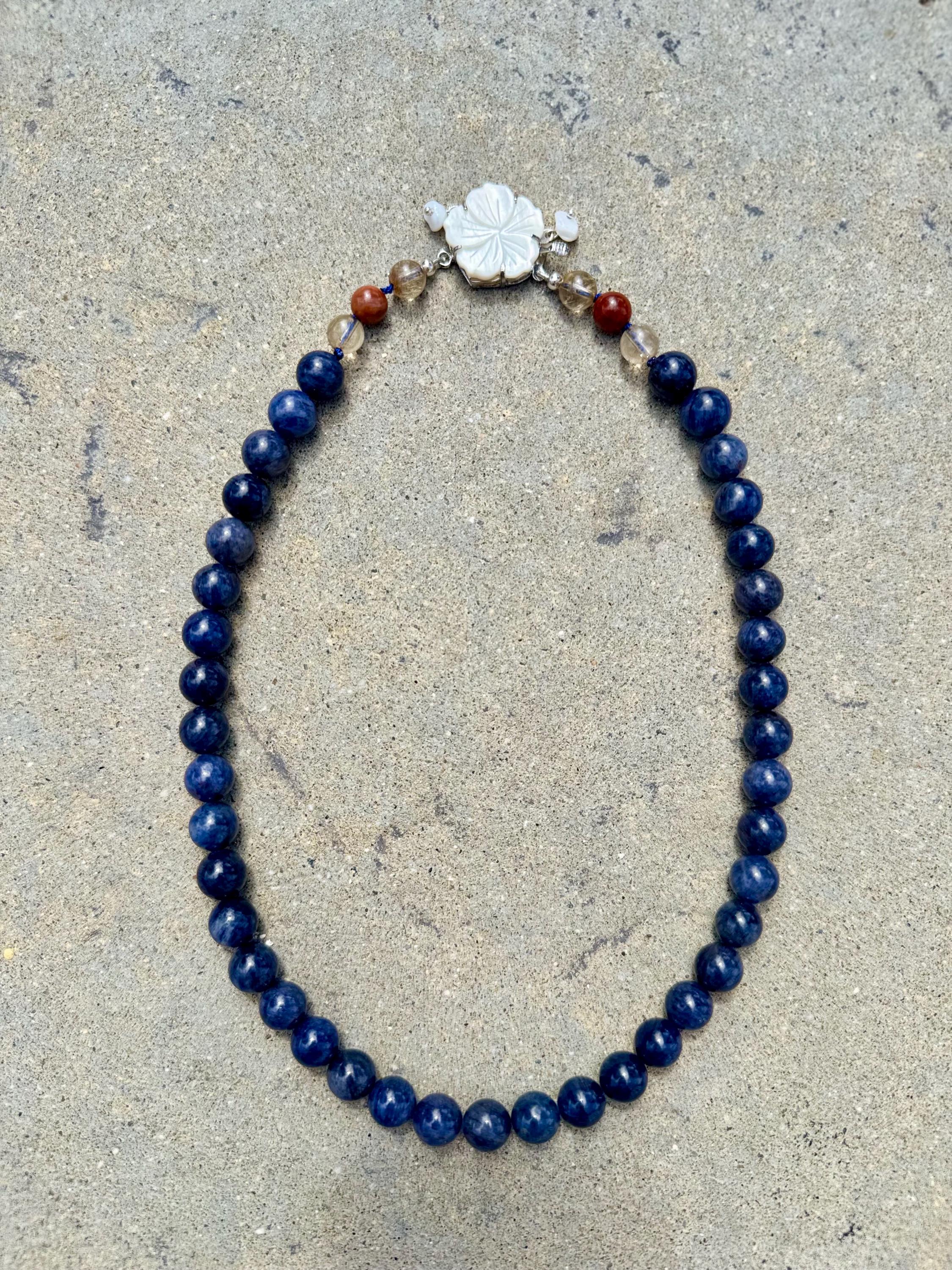 Blue Rutilated Quartz Necklace
