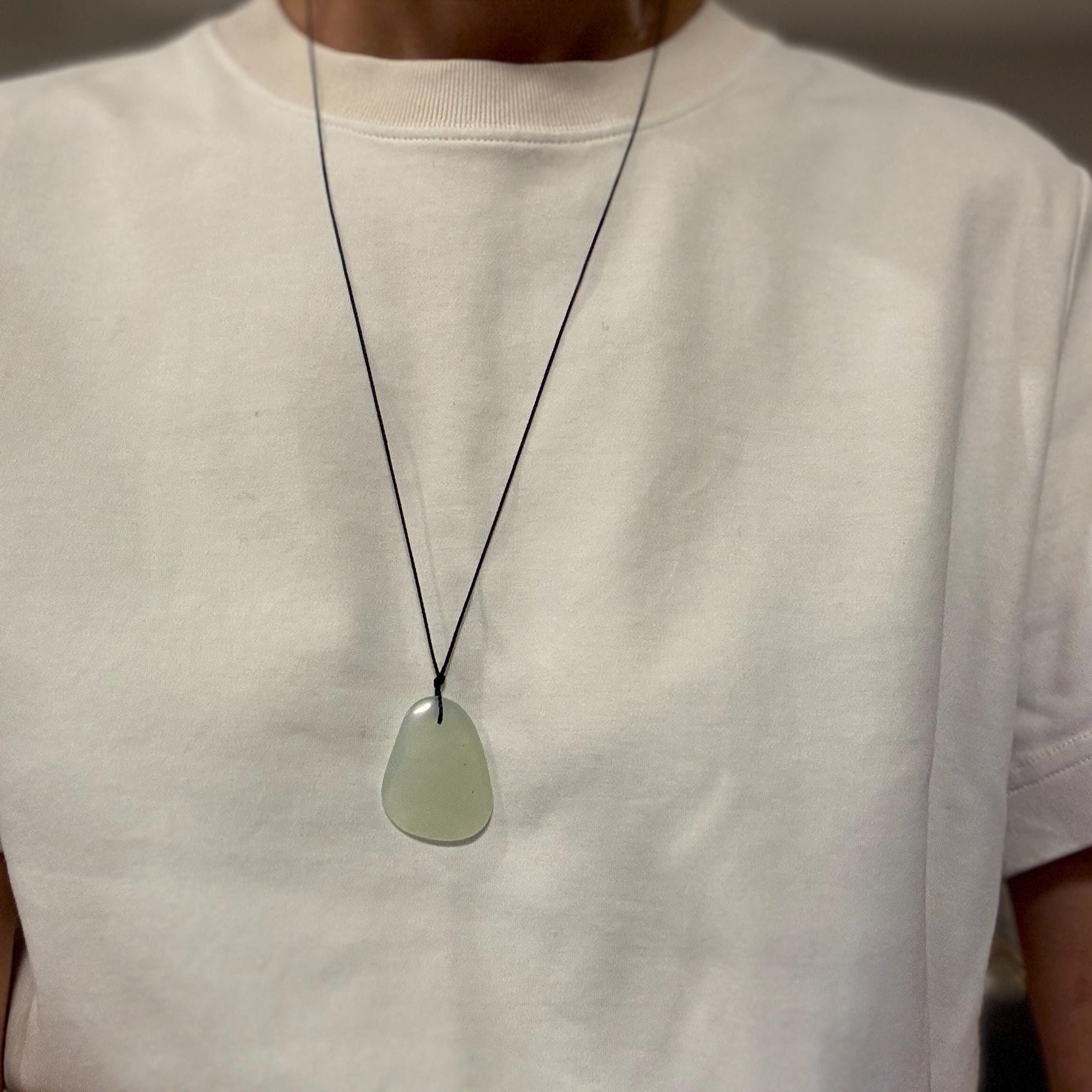 Yellow Calcite/Jade Pendant Necklace