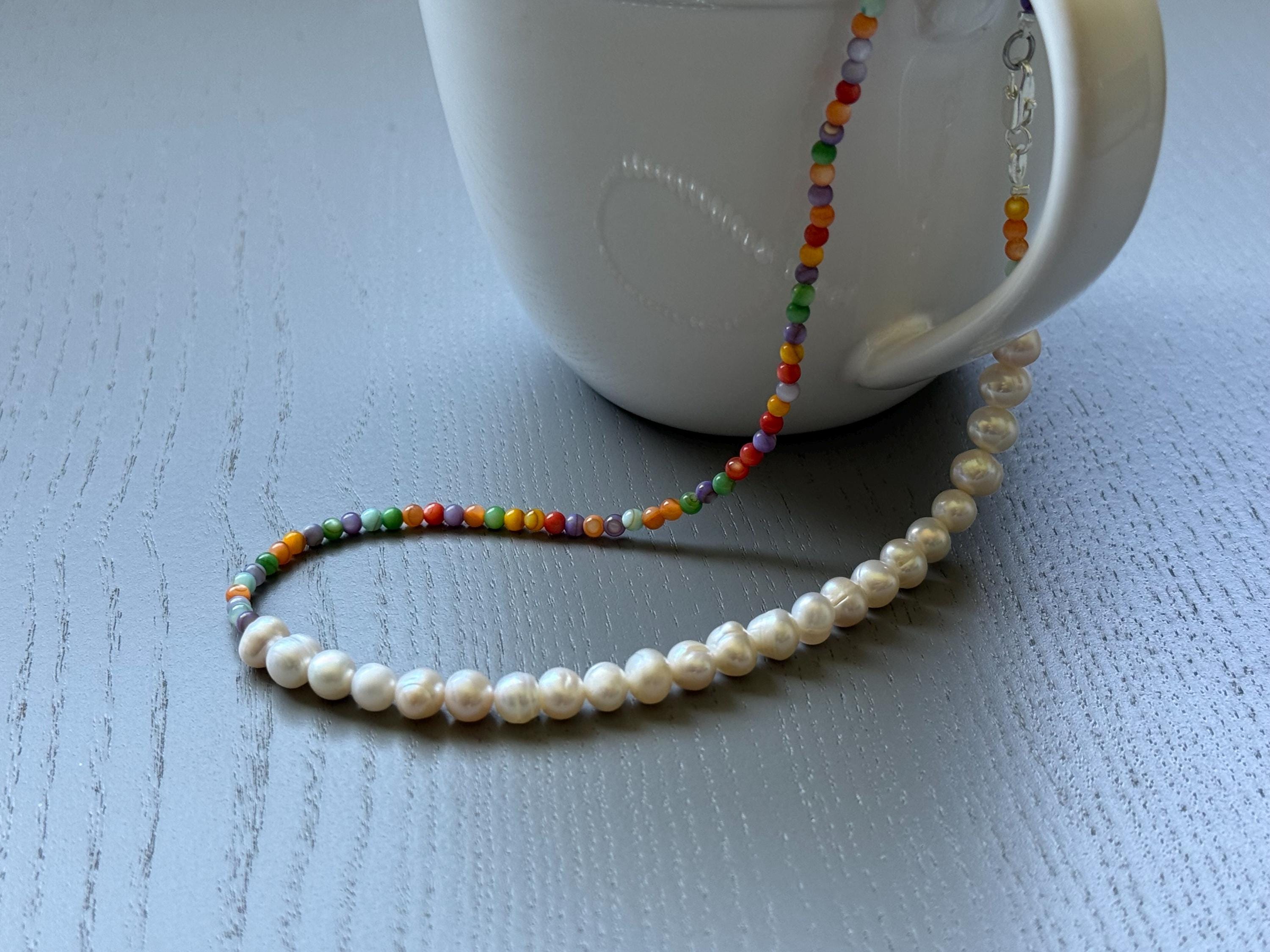 Freshwater Pearl Colorful Bead Choker
