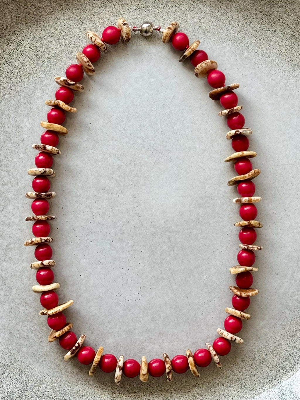 Red Howlite & Magnesite Necklace