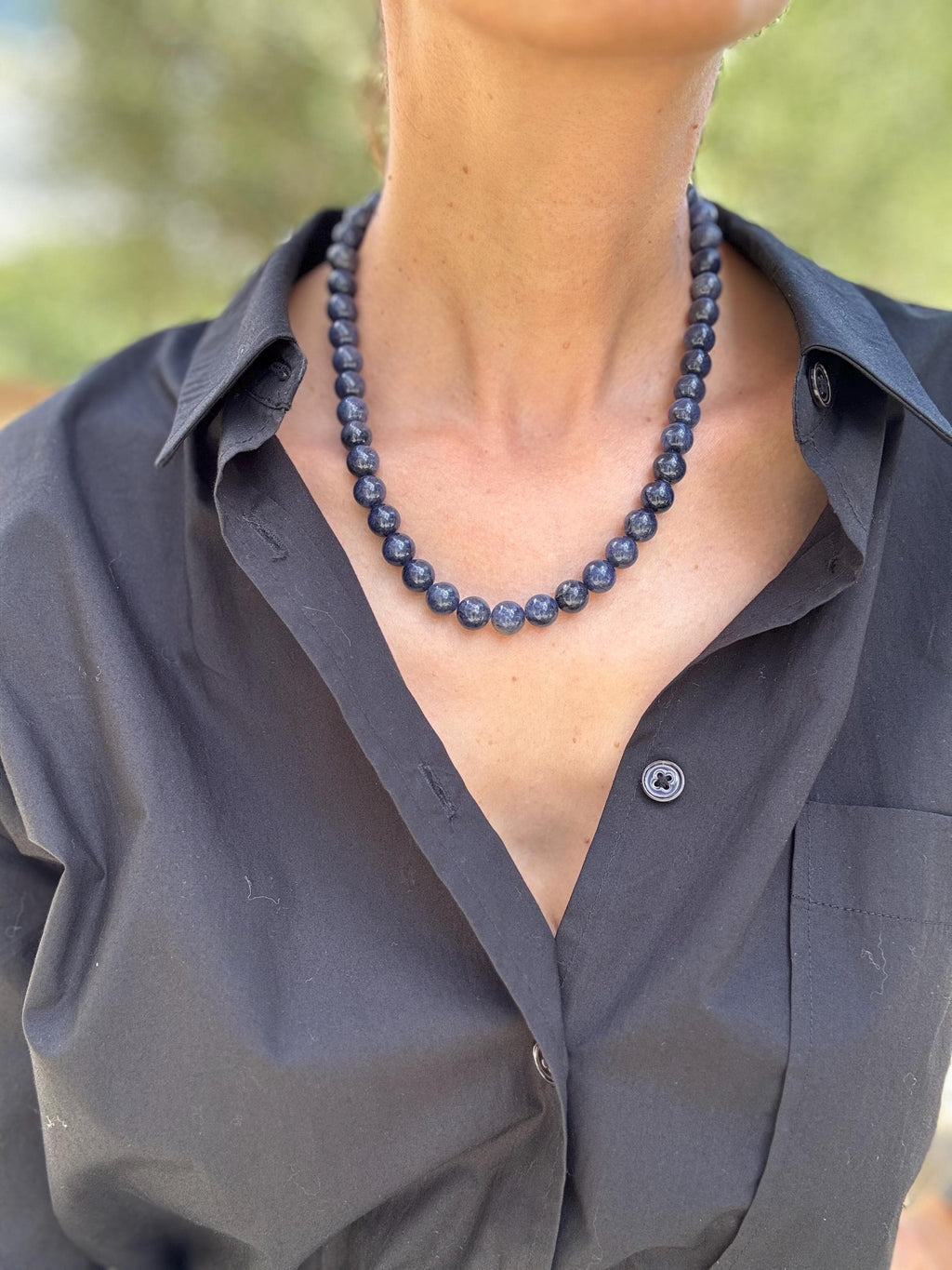 Blue Rutilated Quartz Necklace