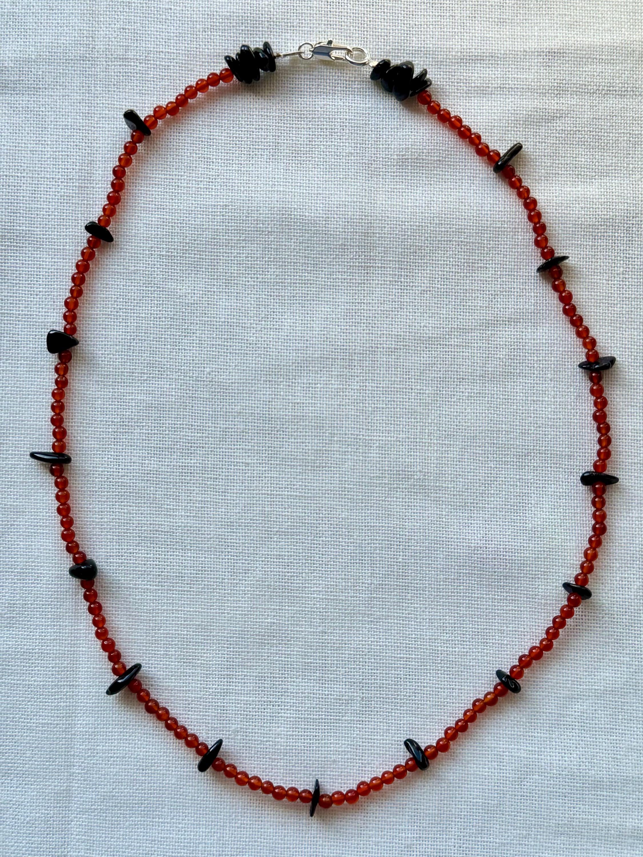 Carnelian Black Tourmaline Necklace