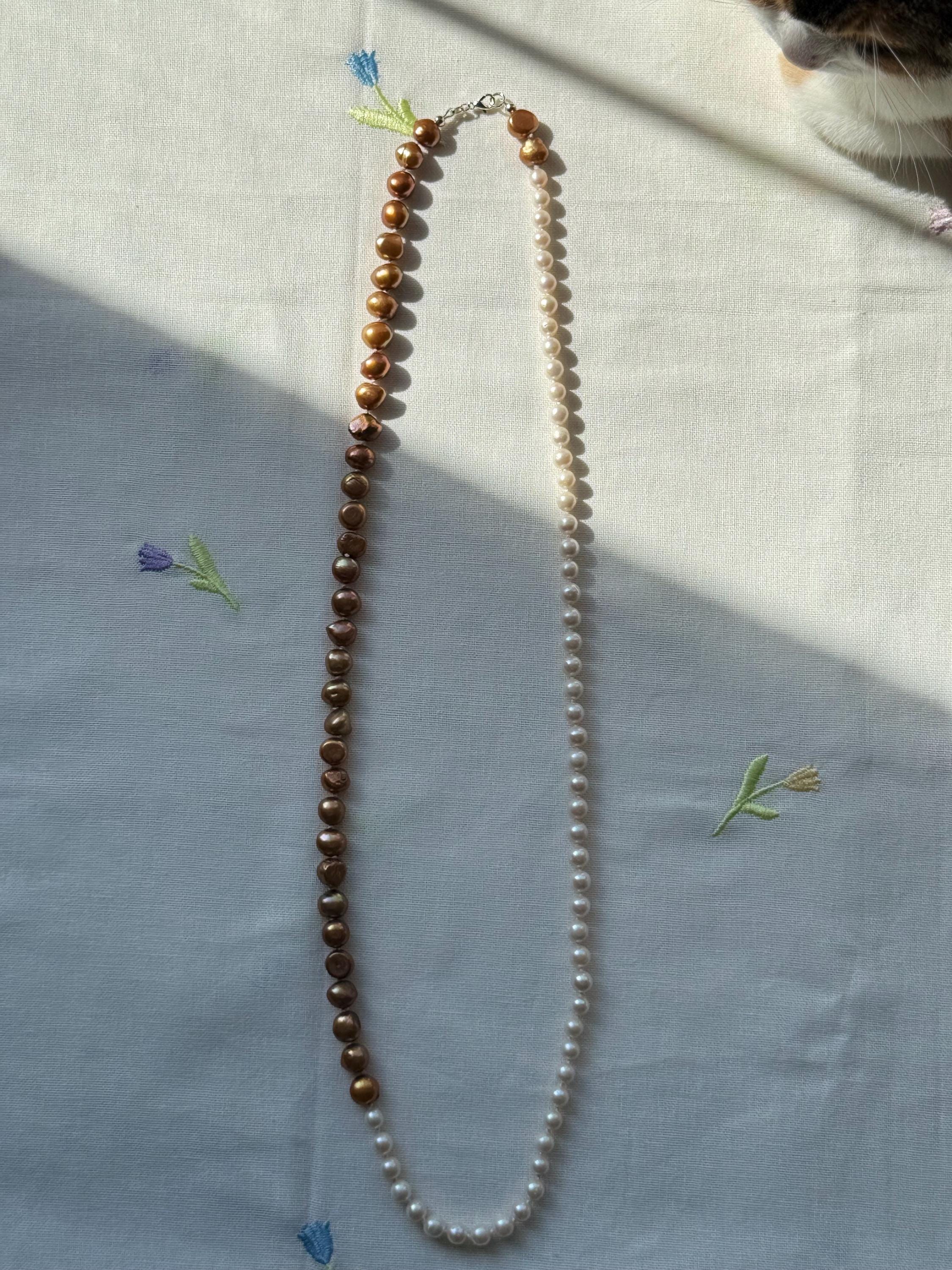 Gold & White Freshwater Pearl