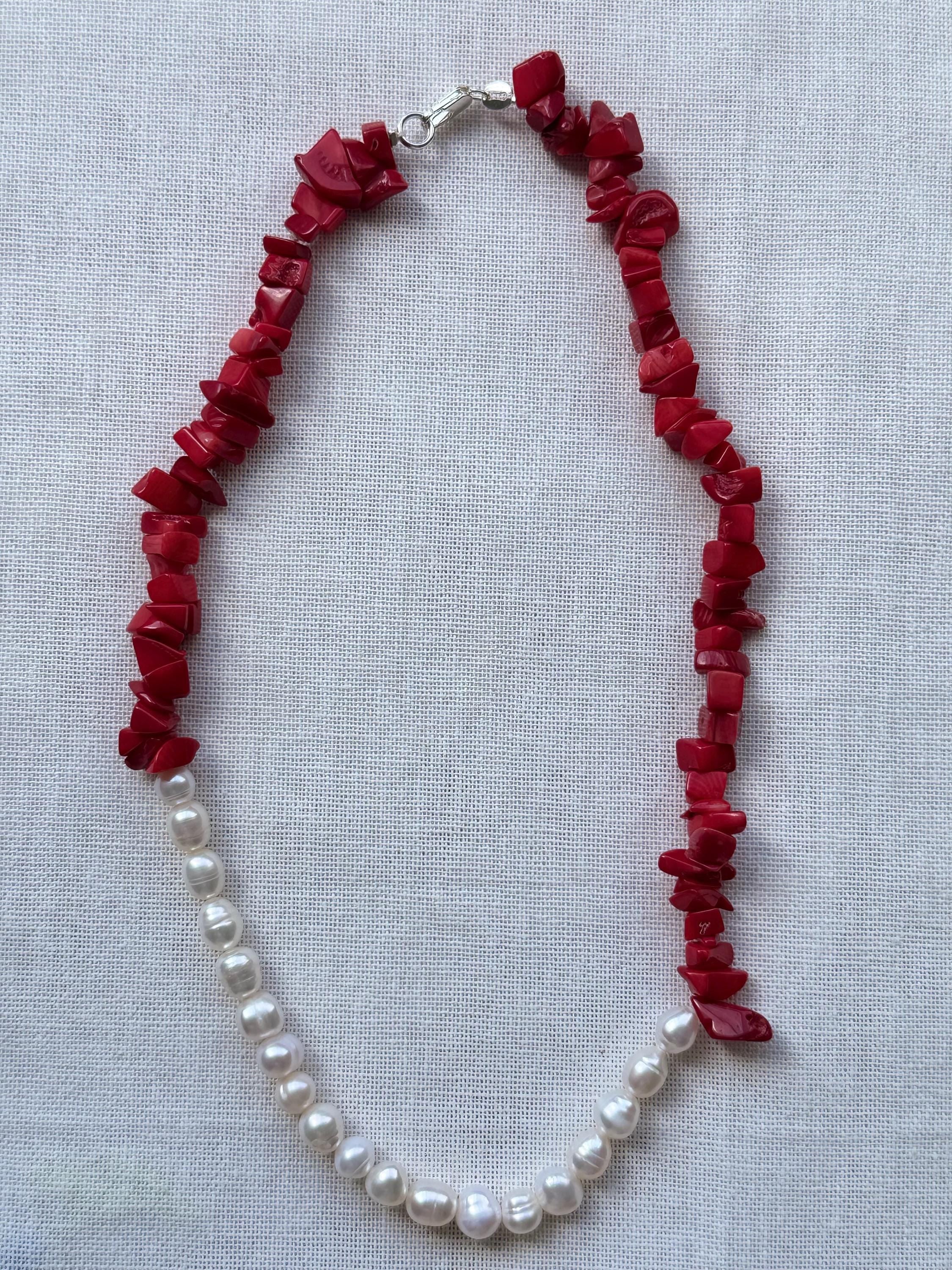 Baroque Pearl Coral Necklace