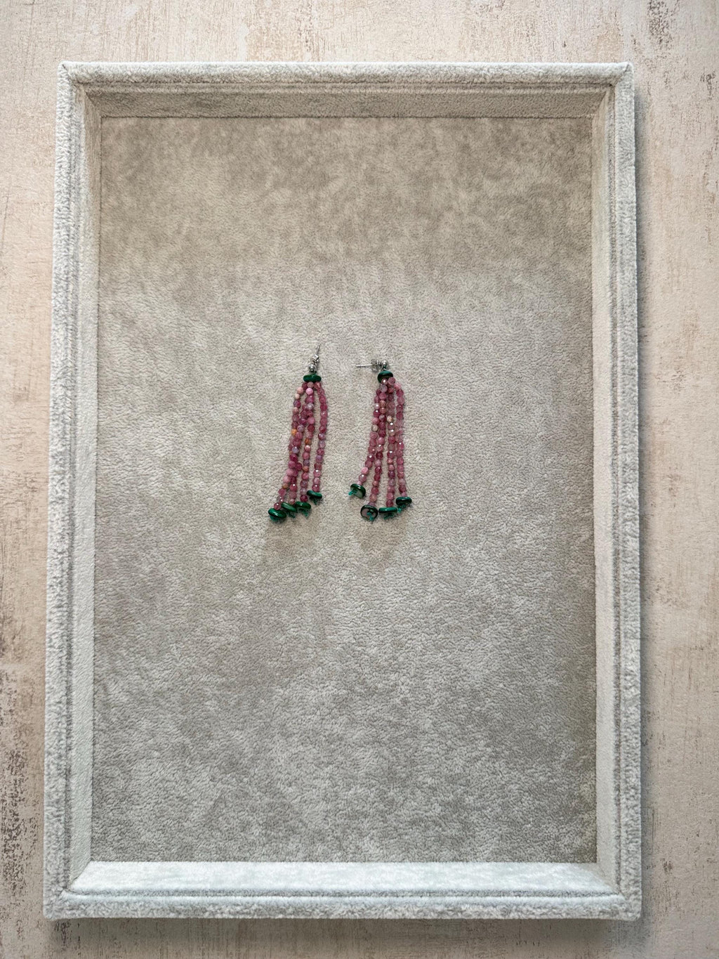 Pink Tourmaline Tassel Earrings