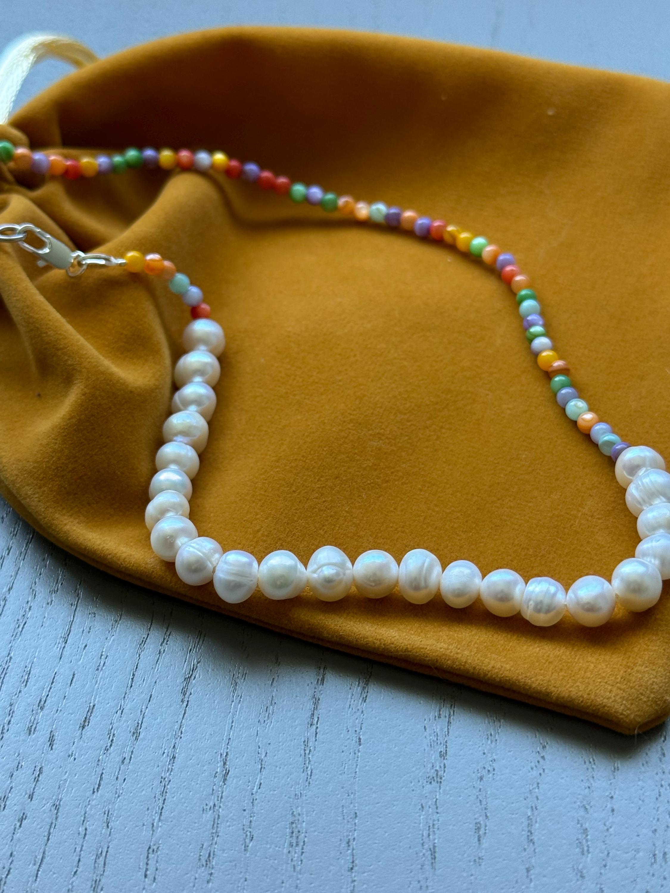 Freshwater Pearl Colorful Bead Choker