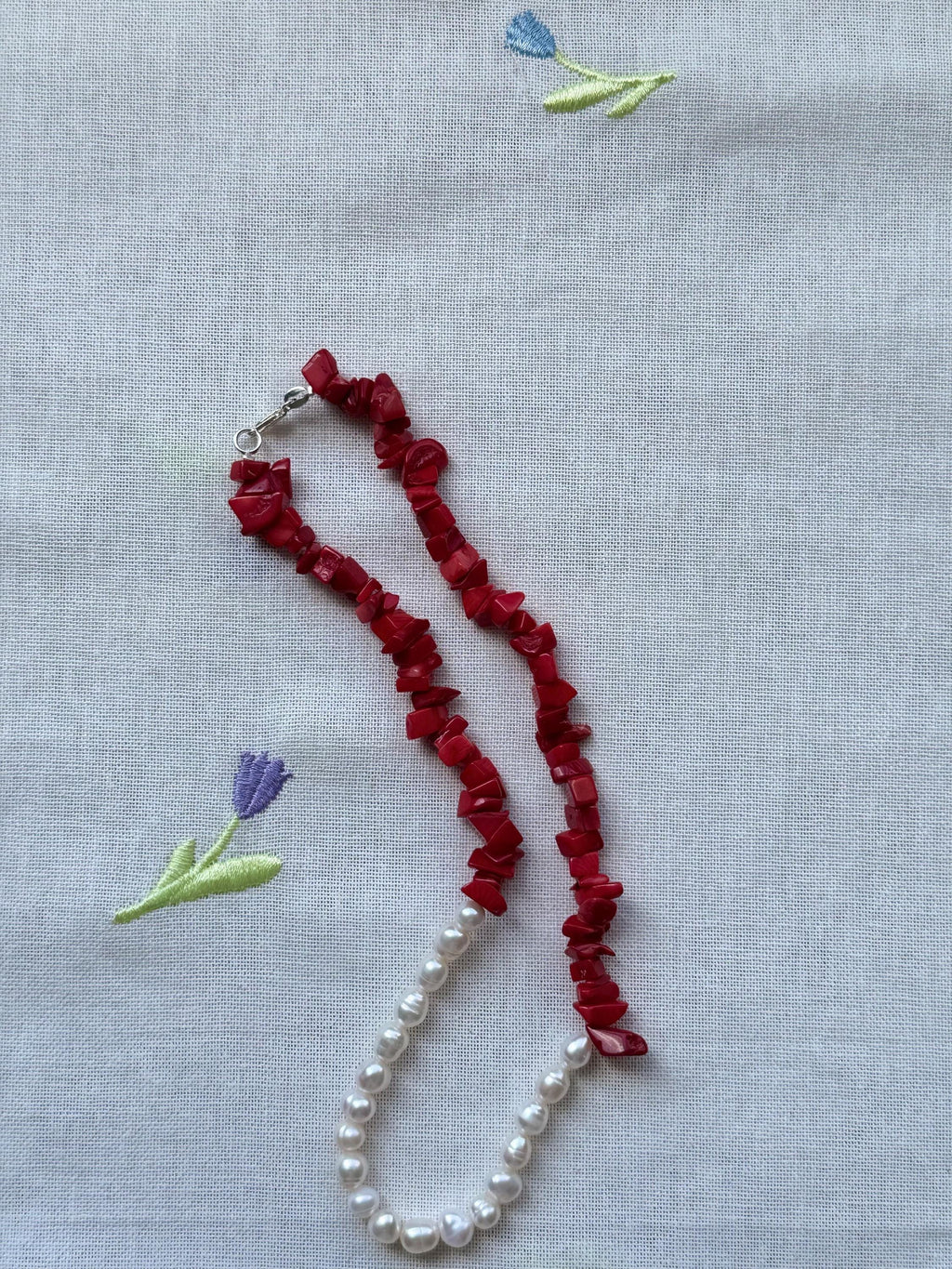 Baroque Pearl Coral Necklace