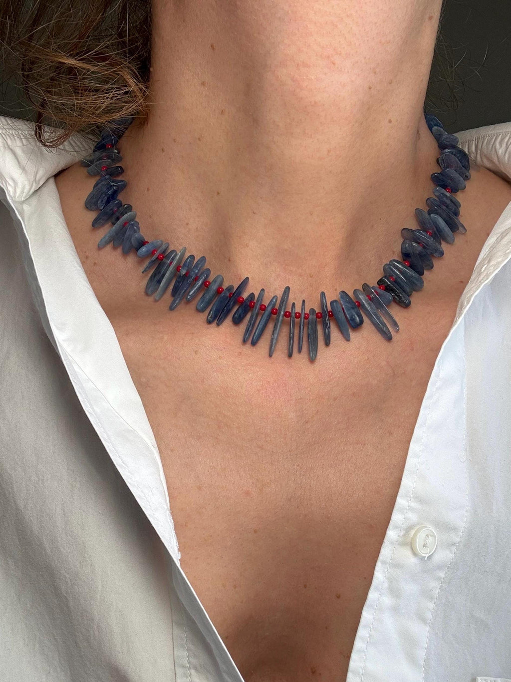 Kyanite Coral Necklace