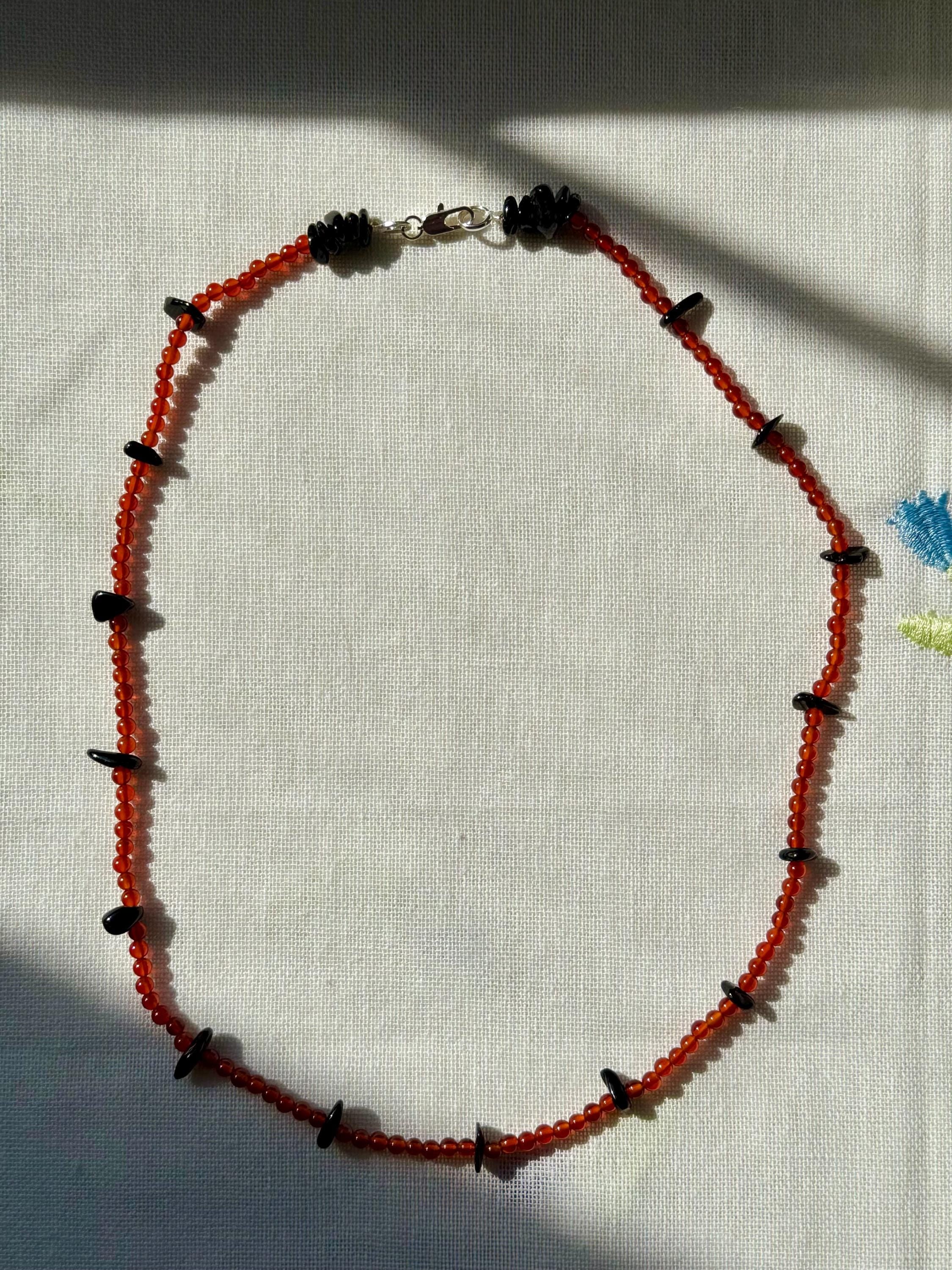Carnelian Black Tourmaline Necklace