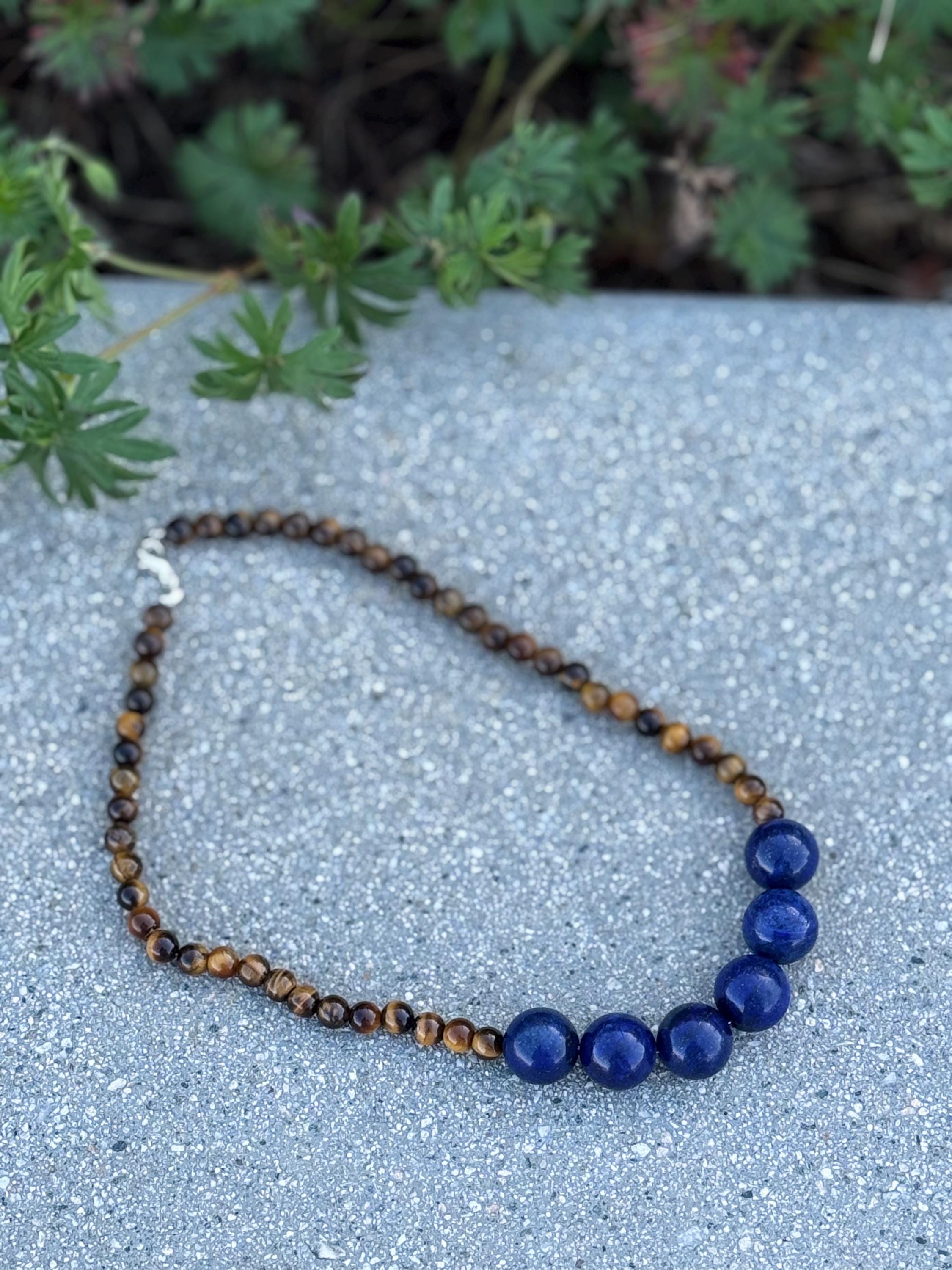Lapis Lazuli and Tiger's Eye Necklace
