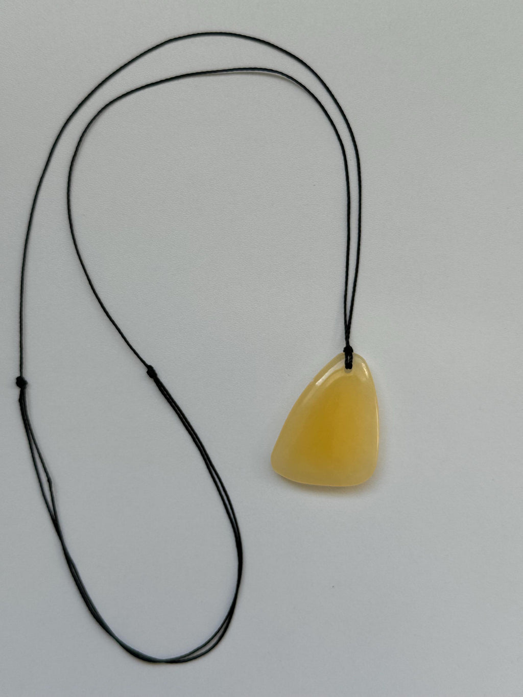 Yellow Calcite/Jade Pendant Necklace