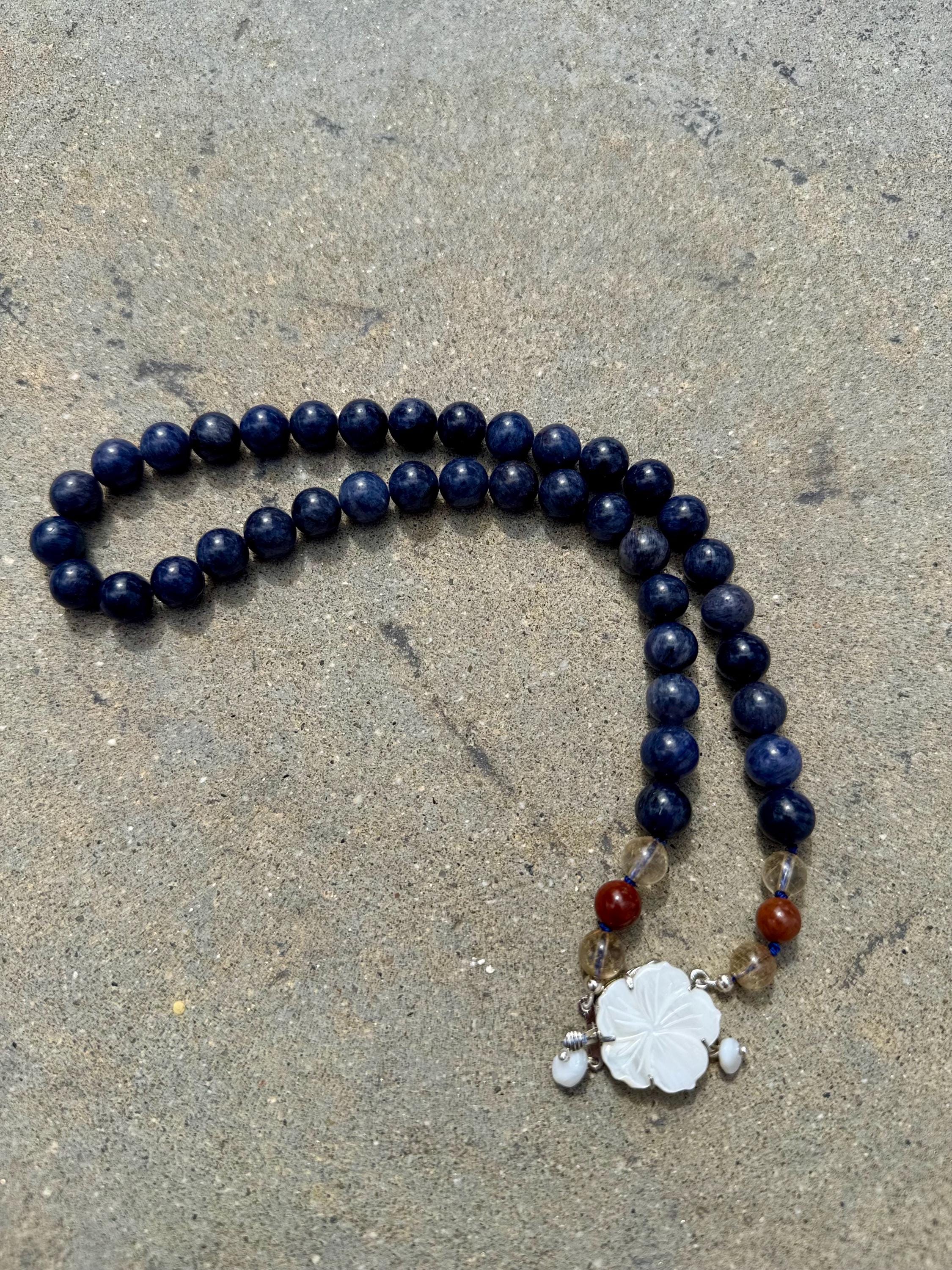 Blue Rutilated Quartz Necklace