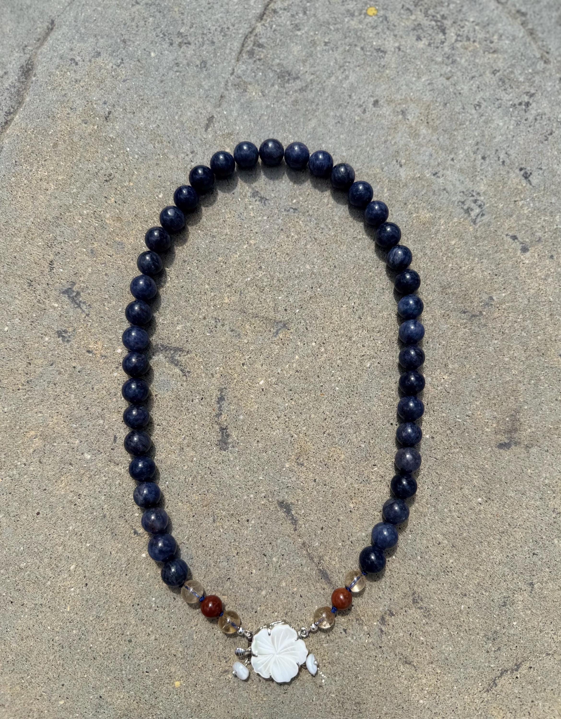 Blue Rutilated Quartz Necklace