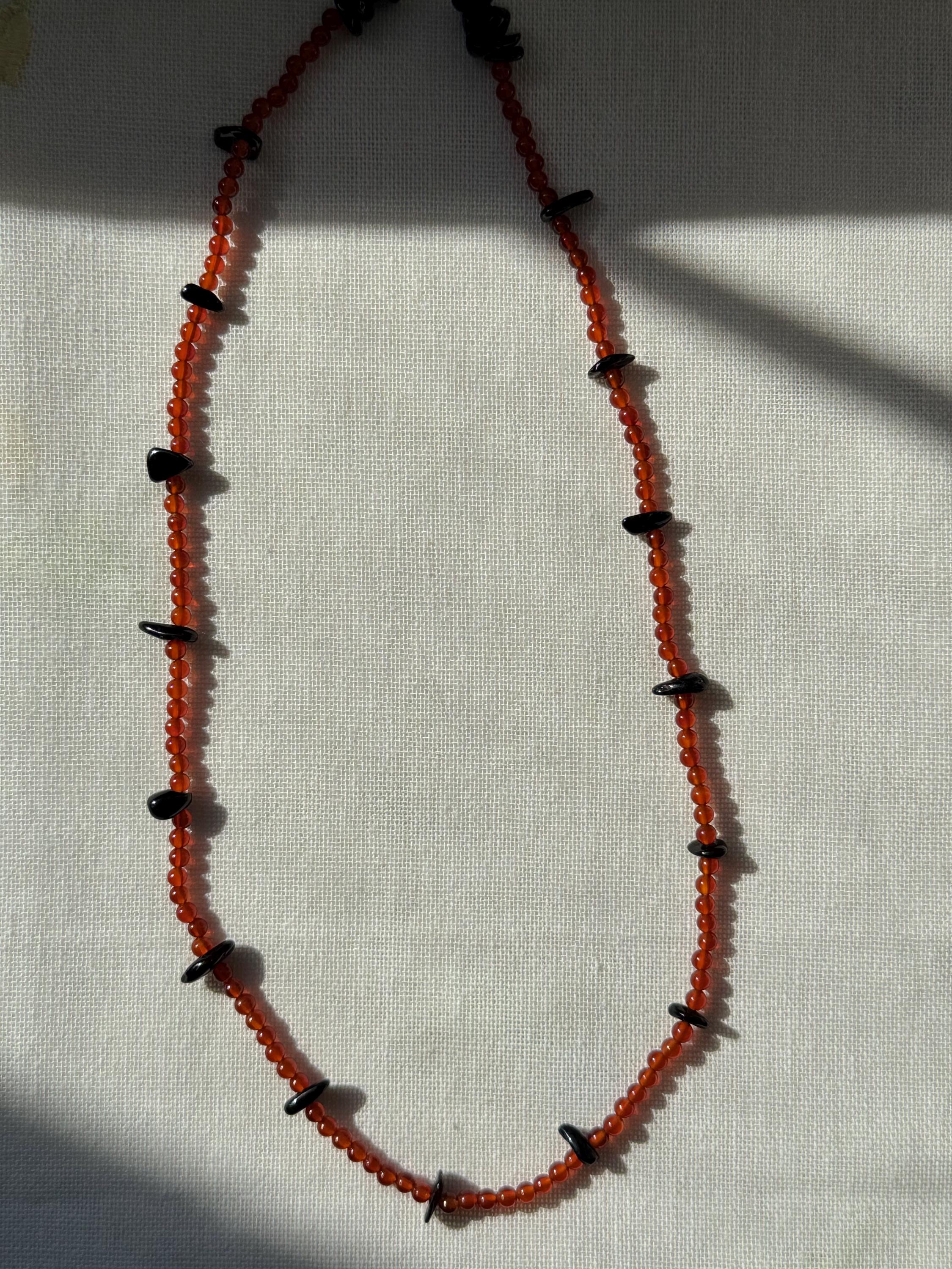 Carnelian Black Tourmaline Necklace