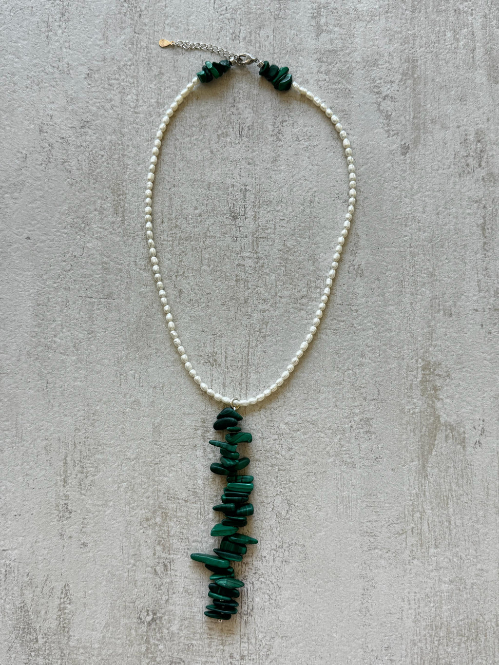 Malachite & Pearl Pendant Necklace