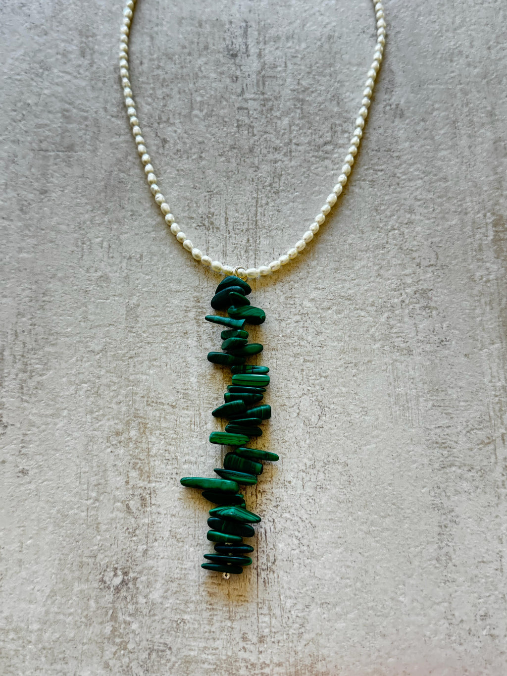 Malachite & Pearl Pendant Necklace