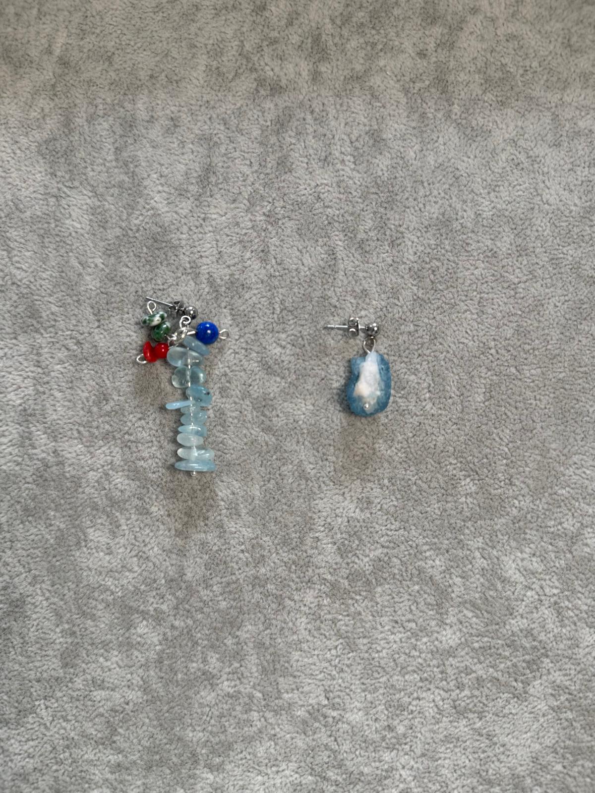 Aquamarine Asymmetric Earrings