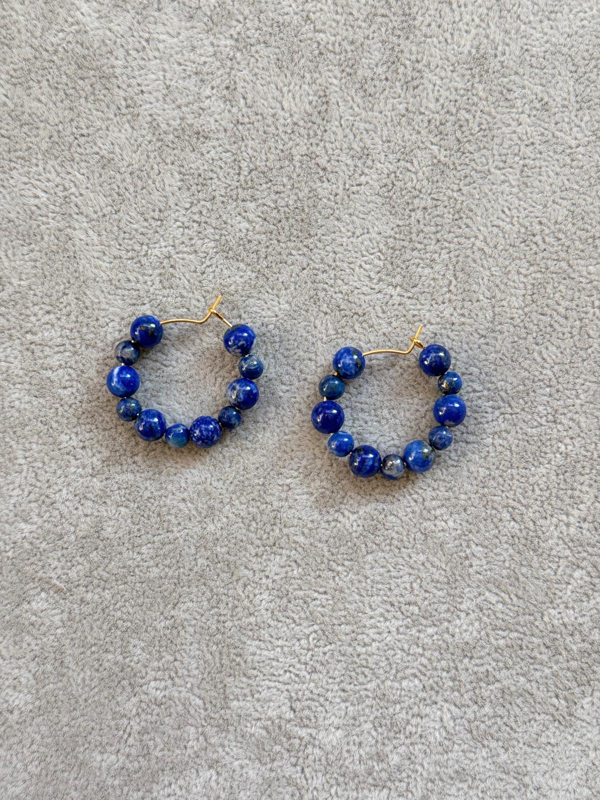 Lapis Lazuli/Malachite Hoop Earrings