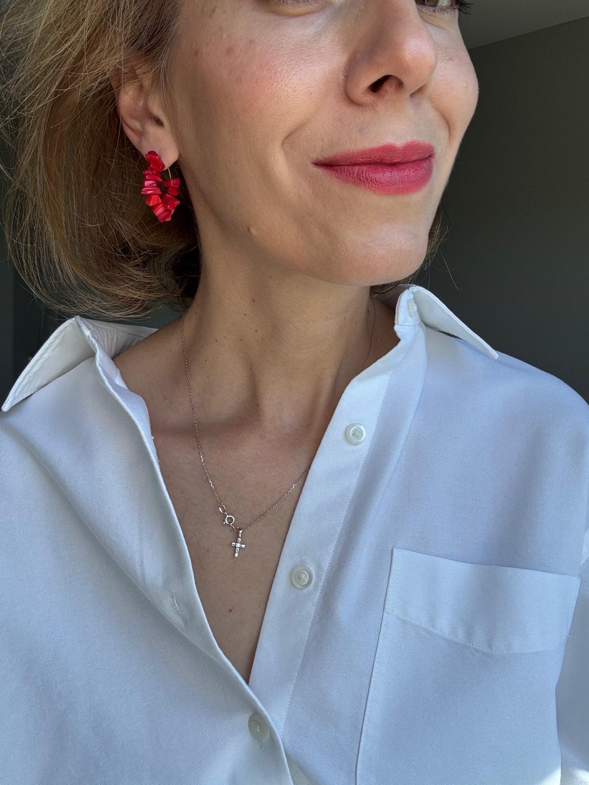 Coral Hoop Earrings