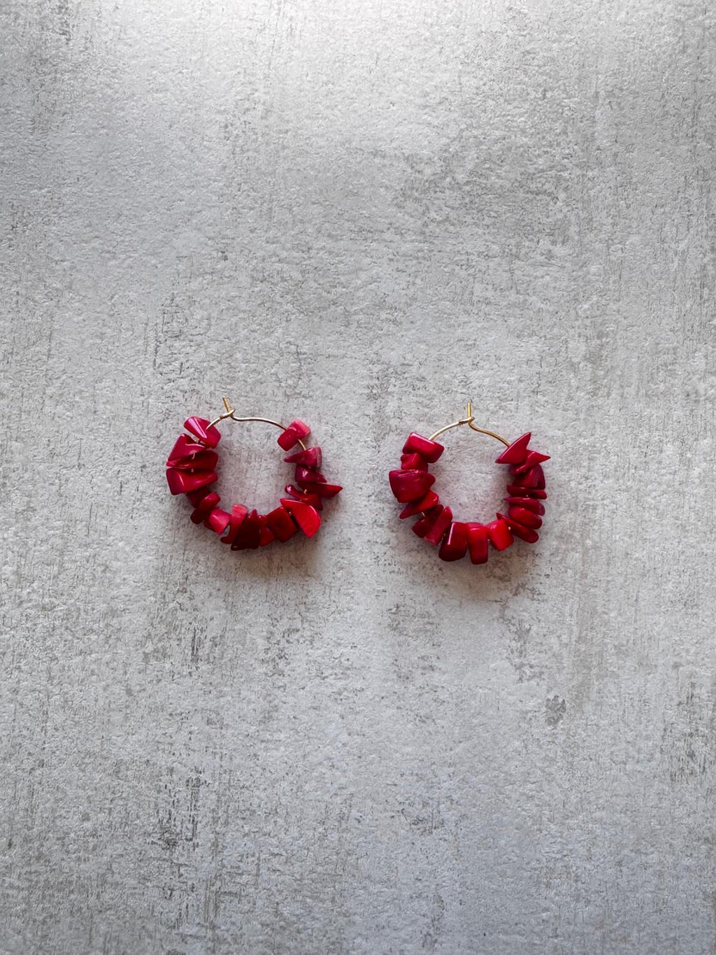 Coral Hoop Earrings