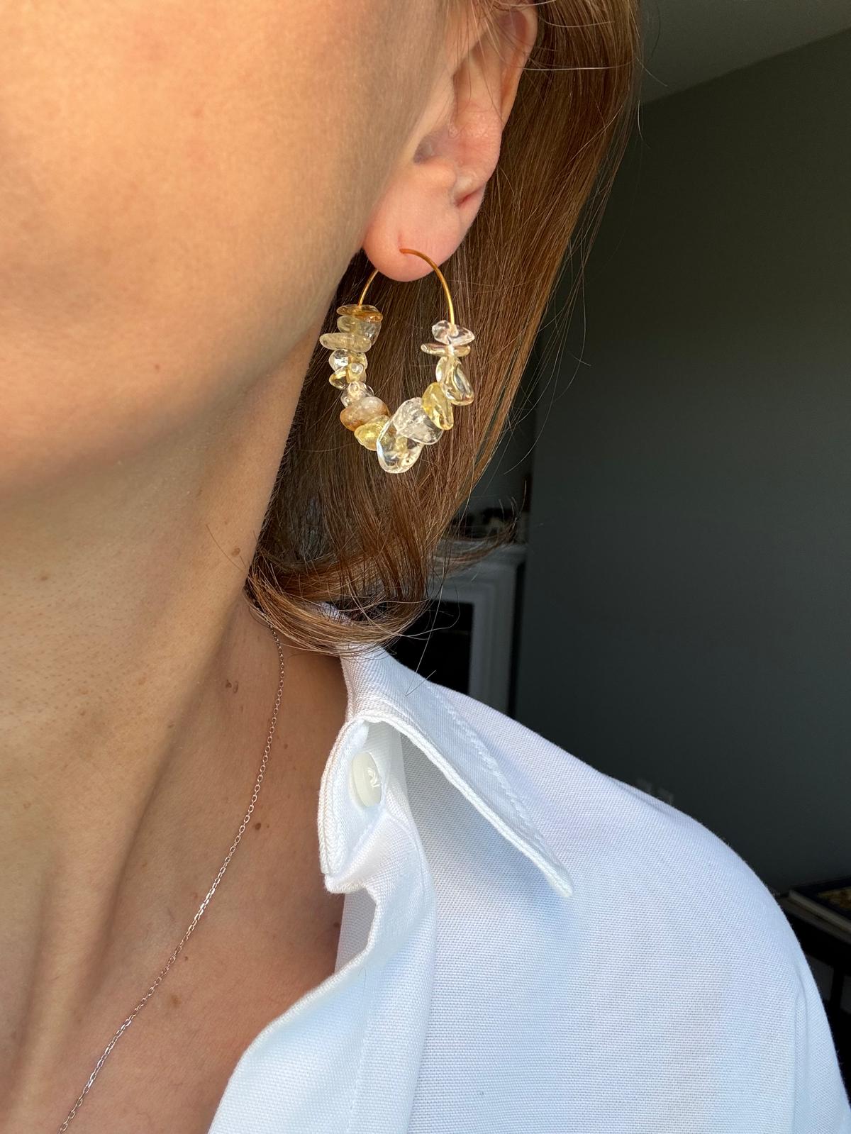 Citrine Hoop Earrings