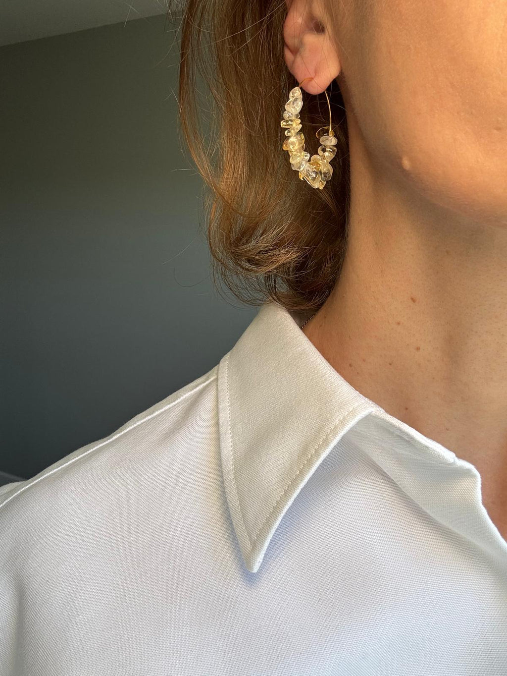 Citrine Hoop Earrings