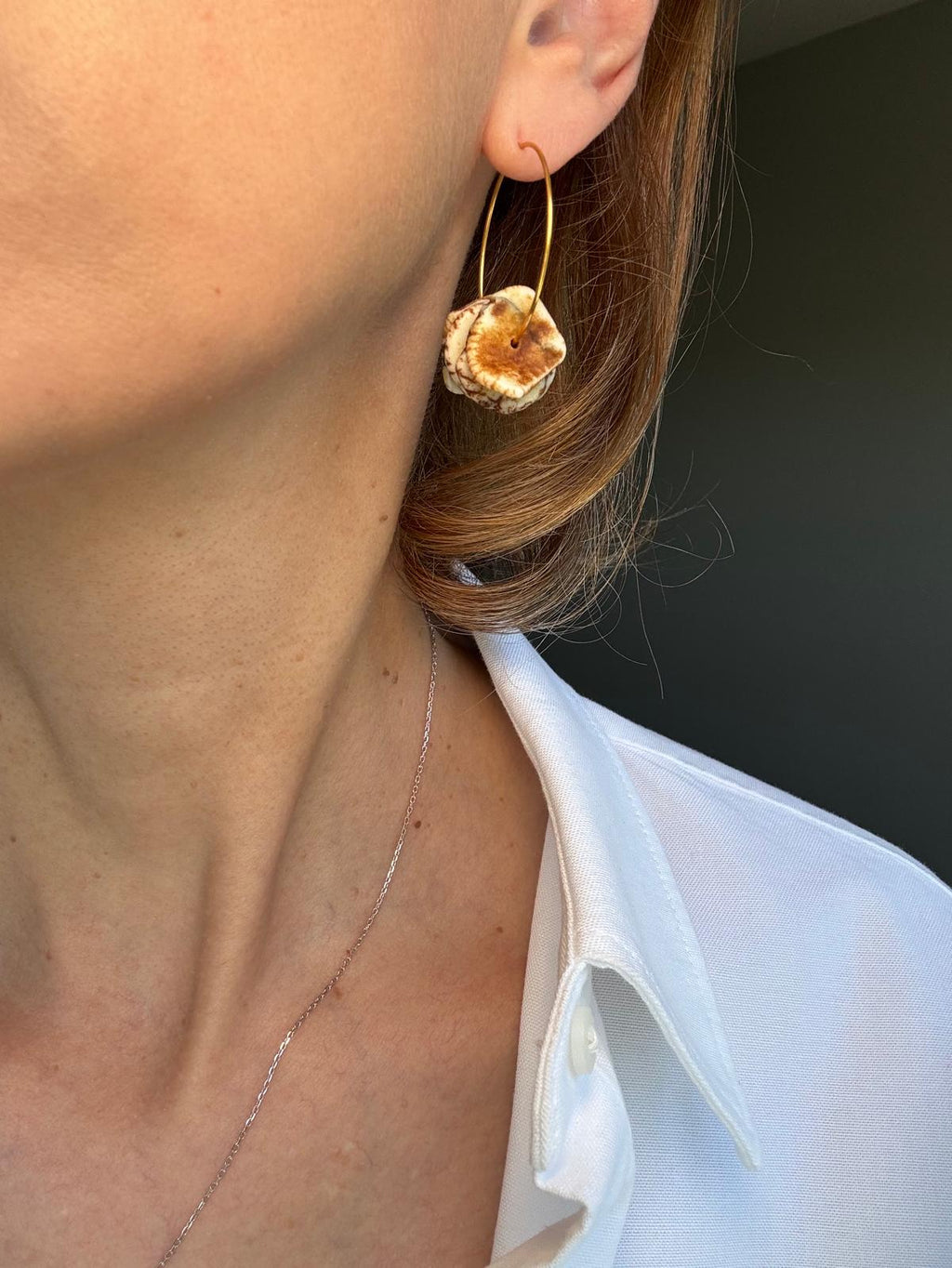 Magnesite Hoop Earrings