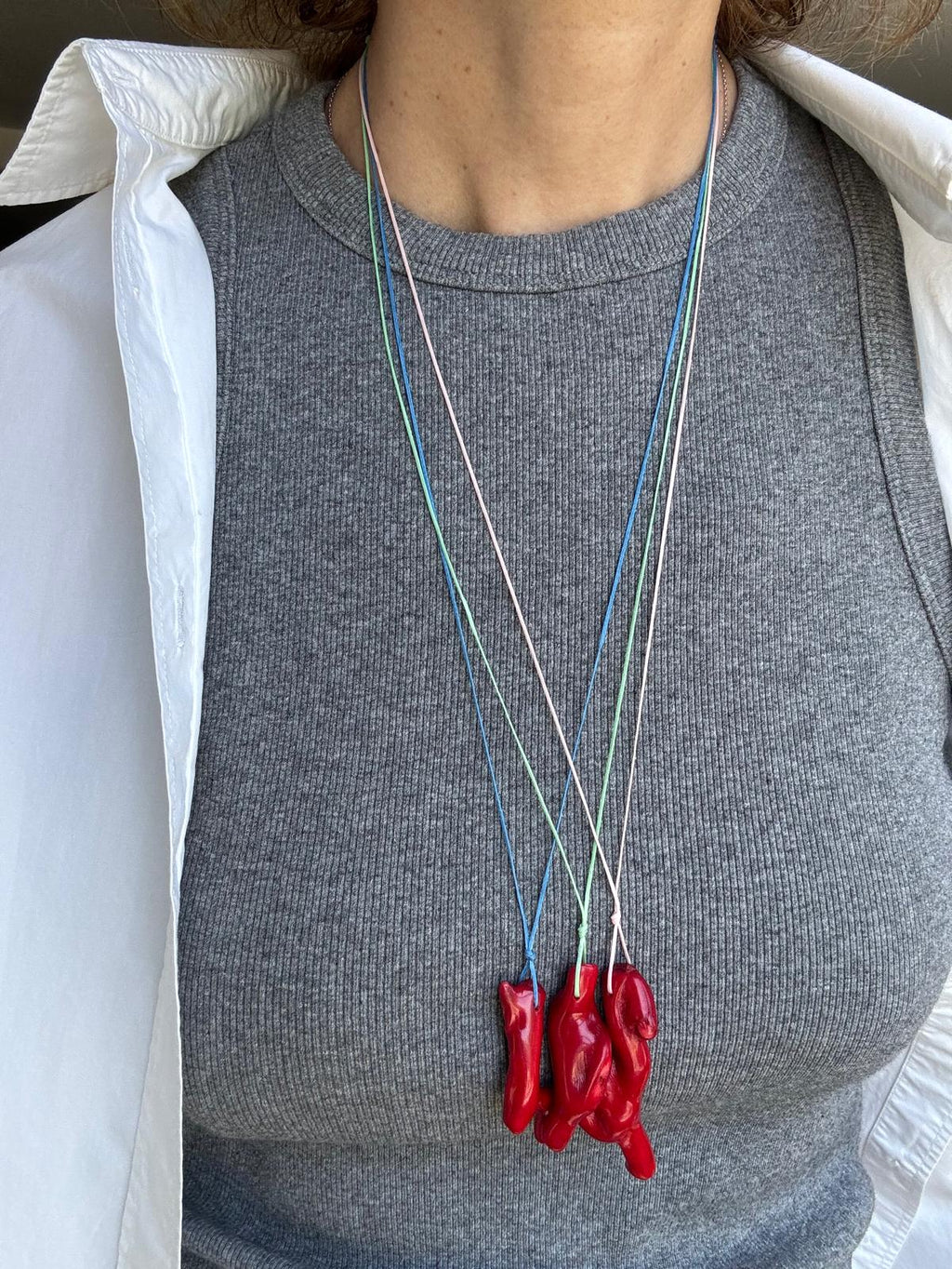 Red Coral Branch Pendant