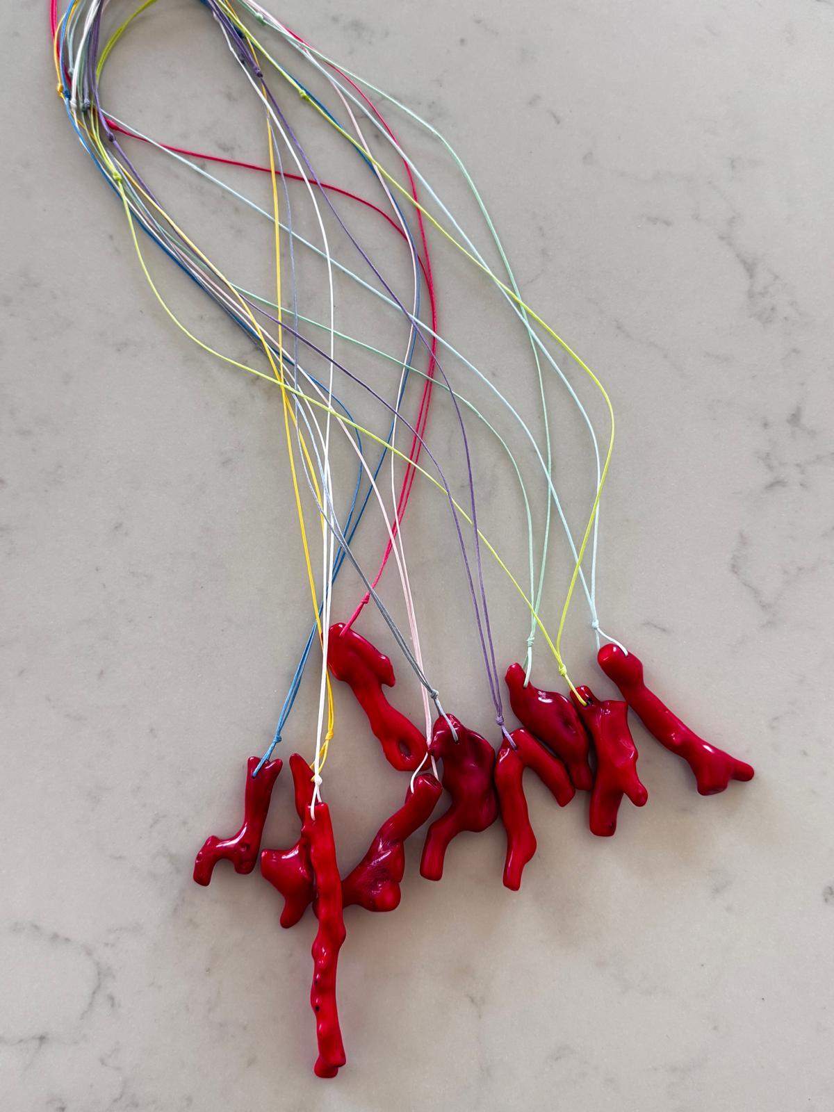 Red Coral Branch Pendant