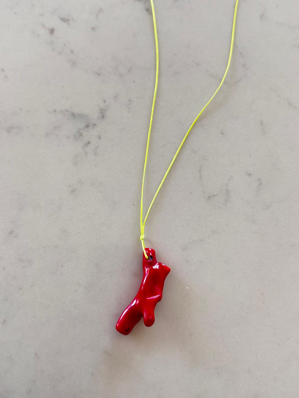 Red Coral Branch Pendant