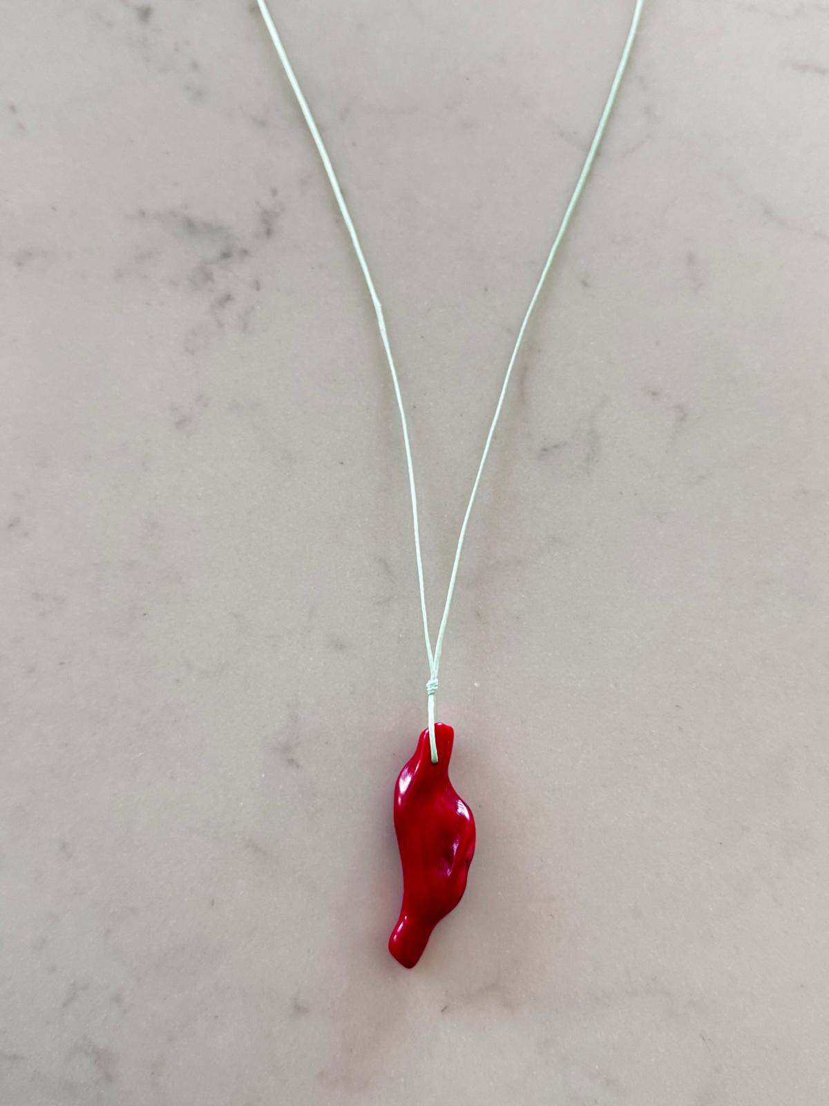 Red Coral Branch Pendant