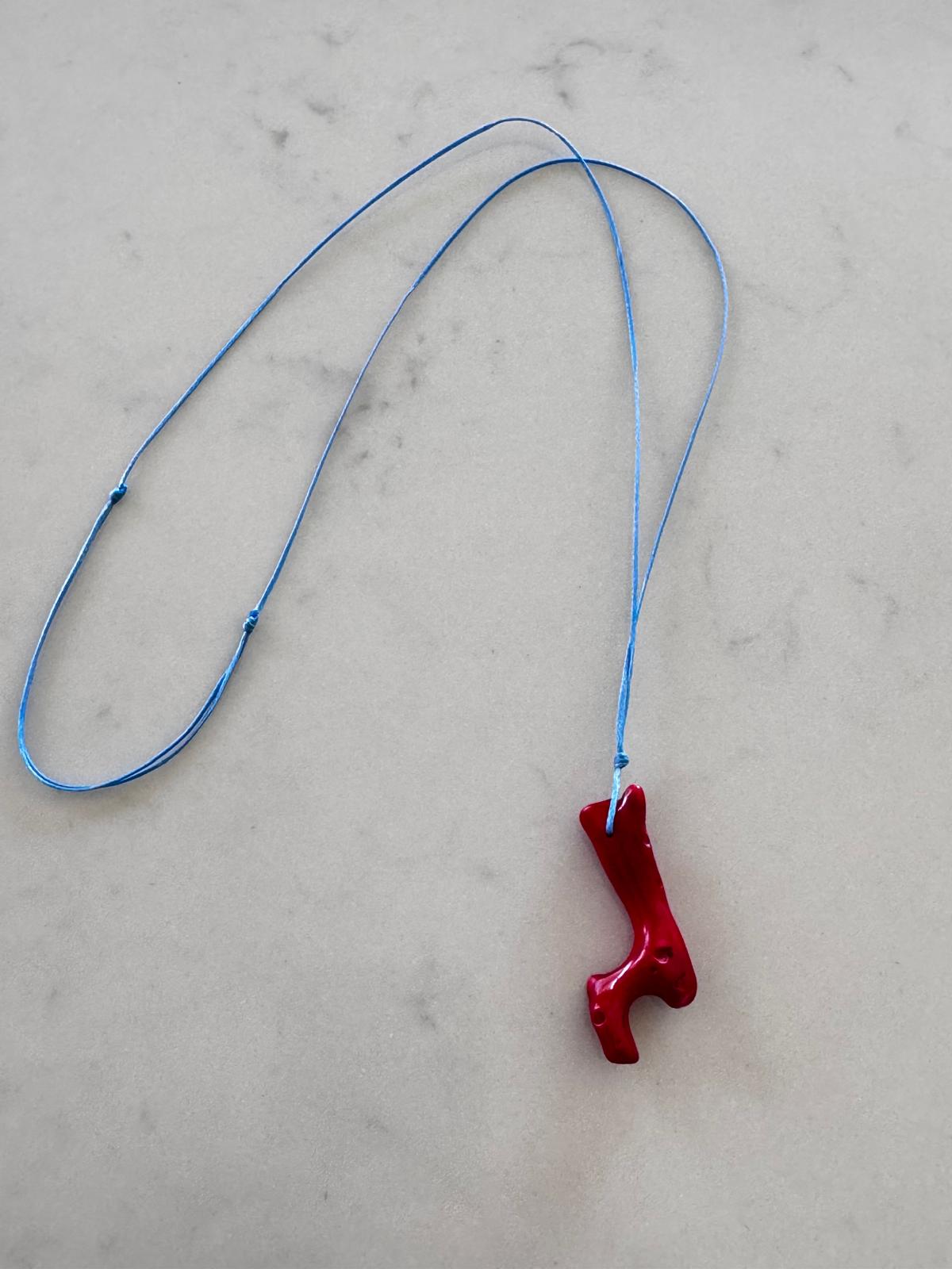 Red Coral Branch Pendant