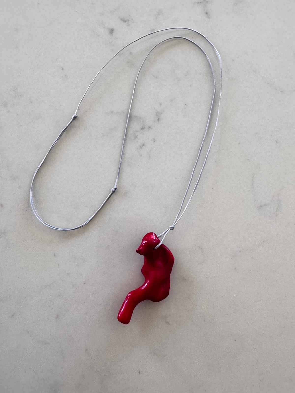 Red Coral Branch Pendant