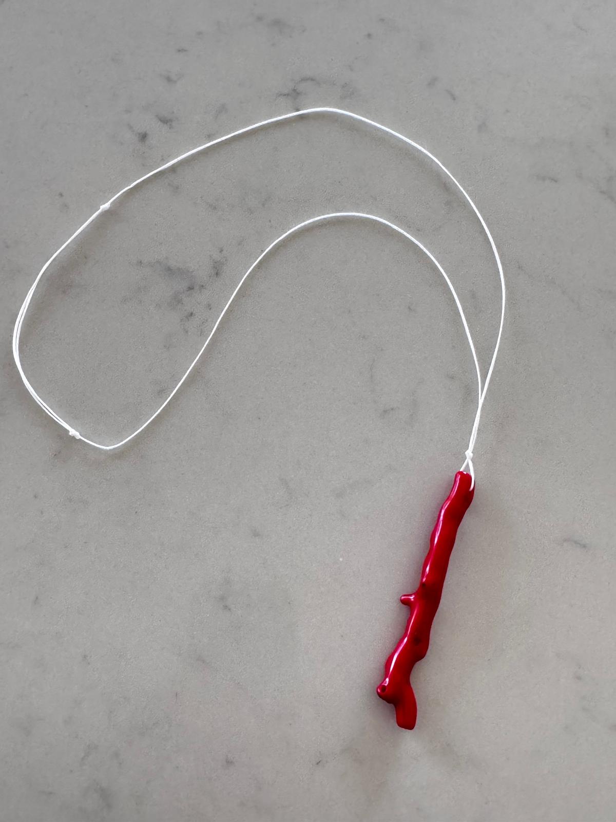 Red Coral Branch Pendant