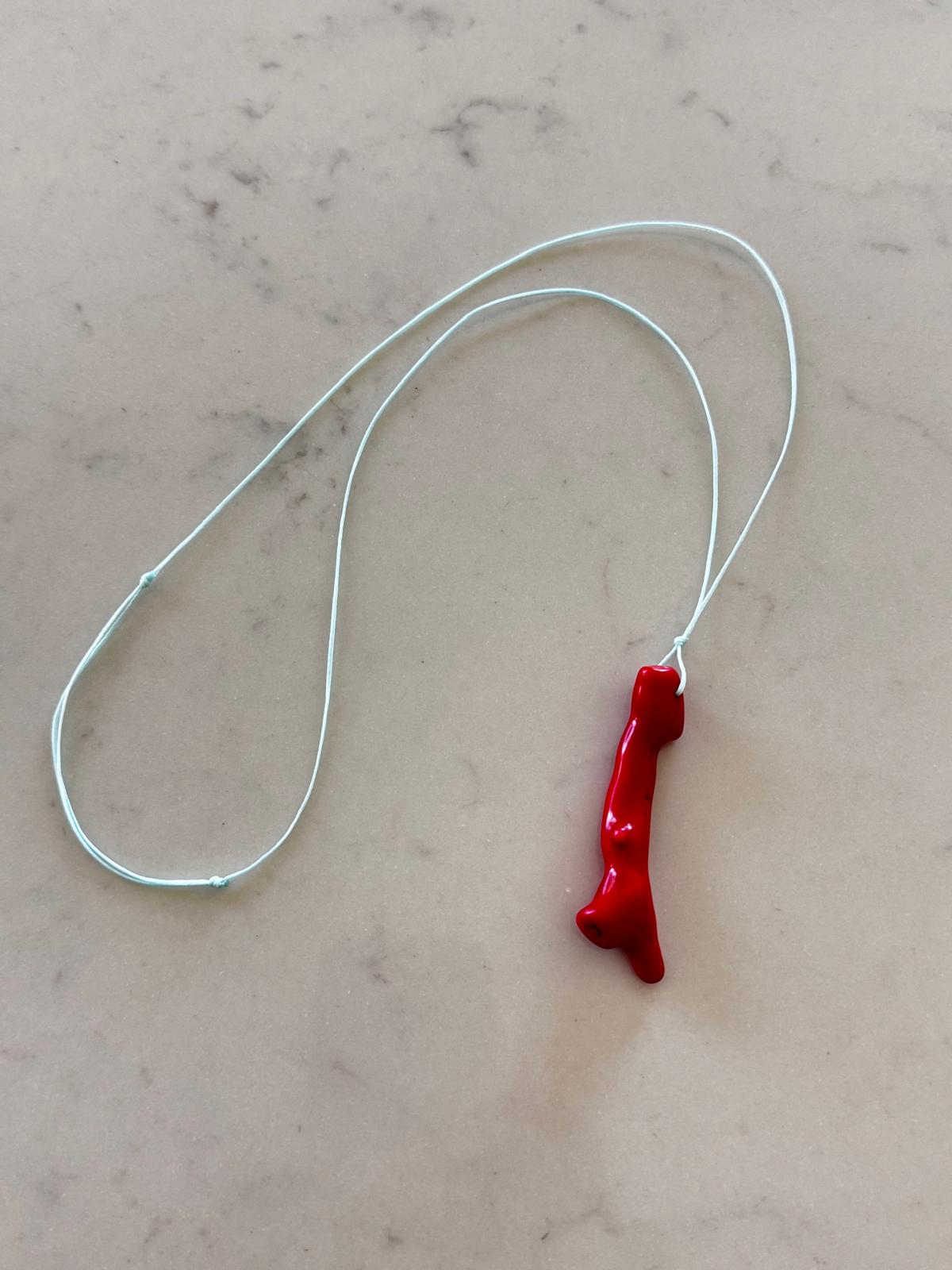 Red Coral Branch Pendant