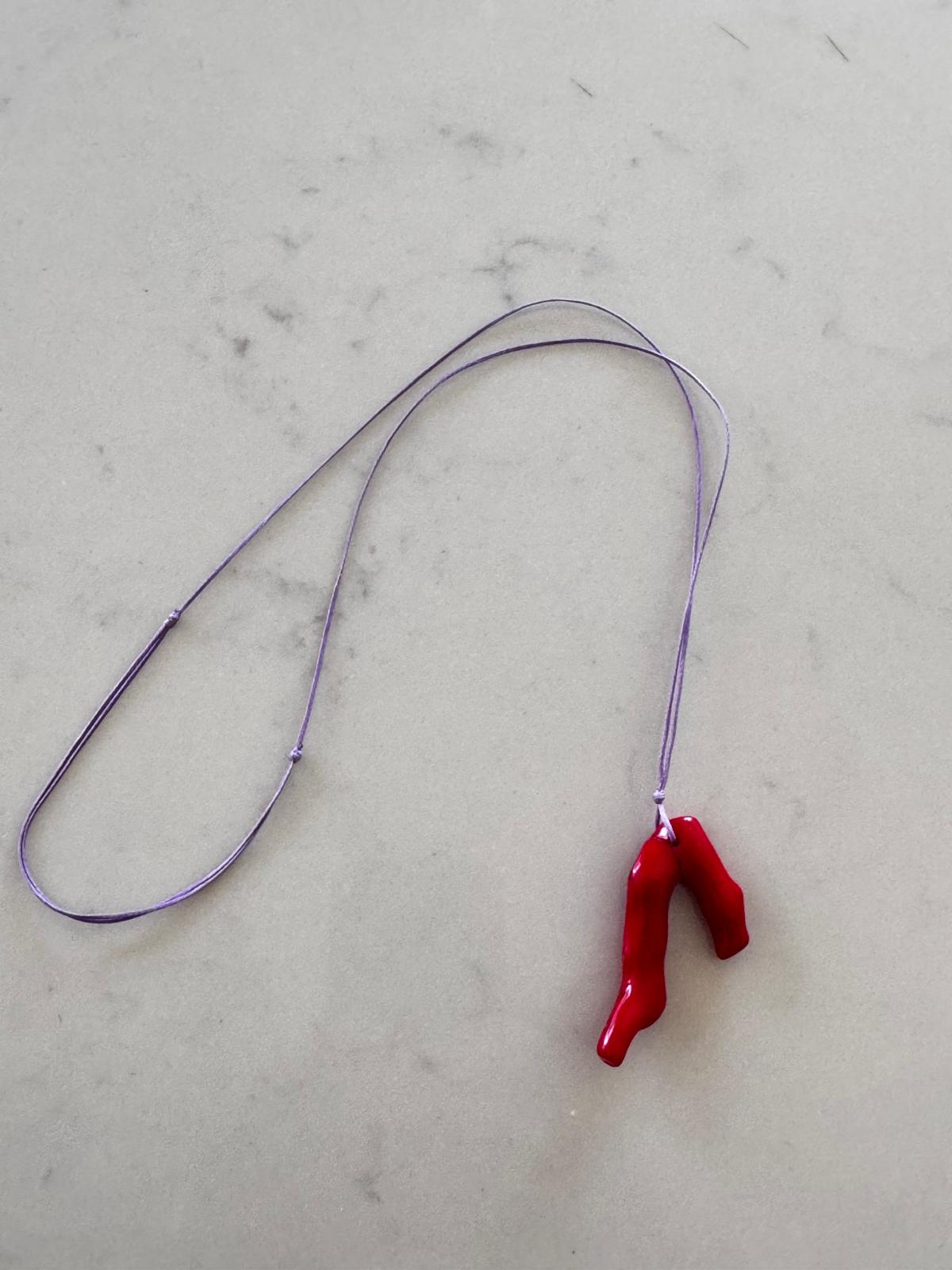 Red Coral Branch Pendant
