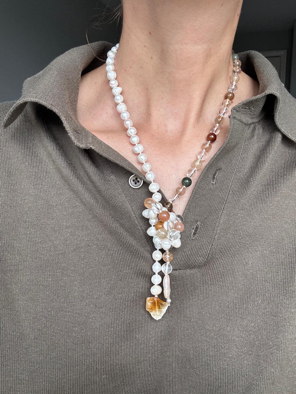 Freshwater Pearl & Quartz Necklace