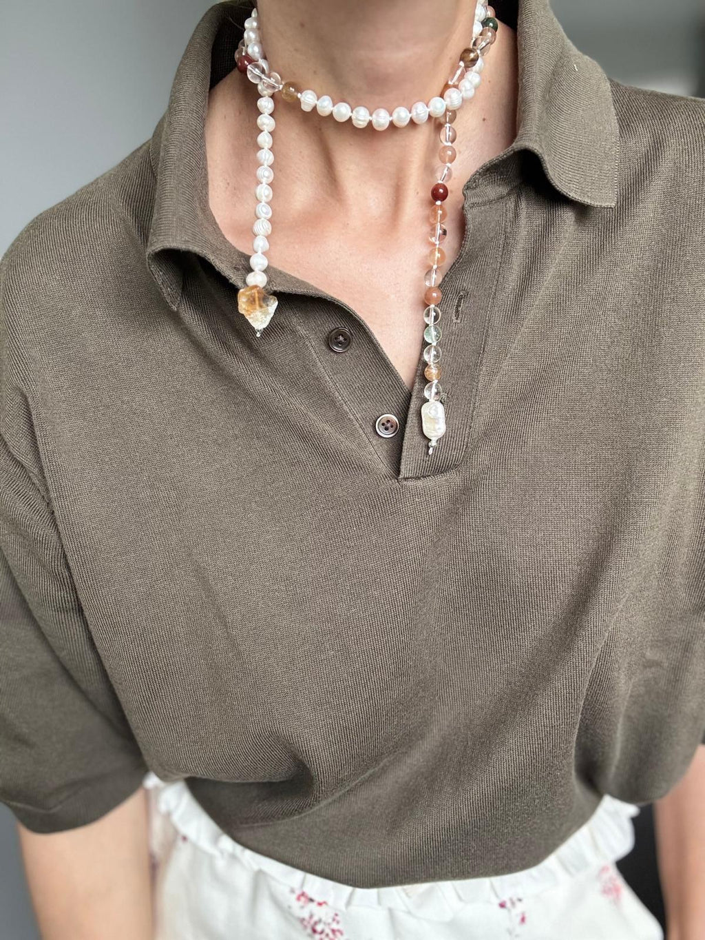 Freshwater Pearl & Quartz Necklace