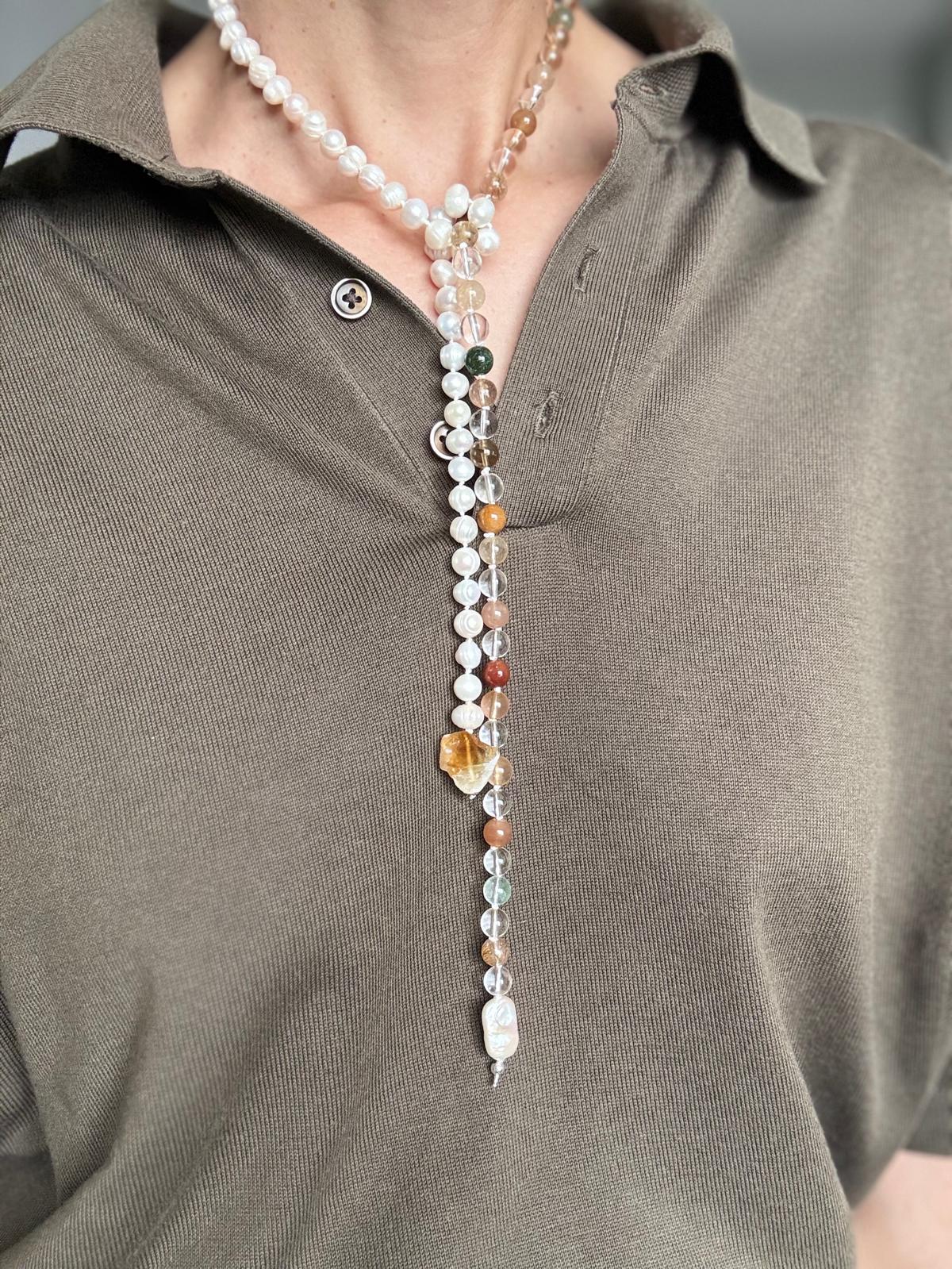 Freshwater Pearl & Quartz Necklace