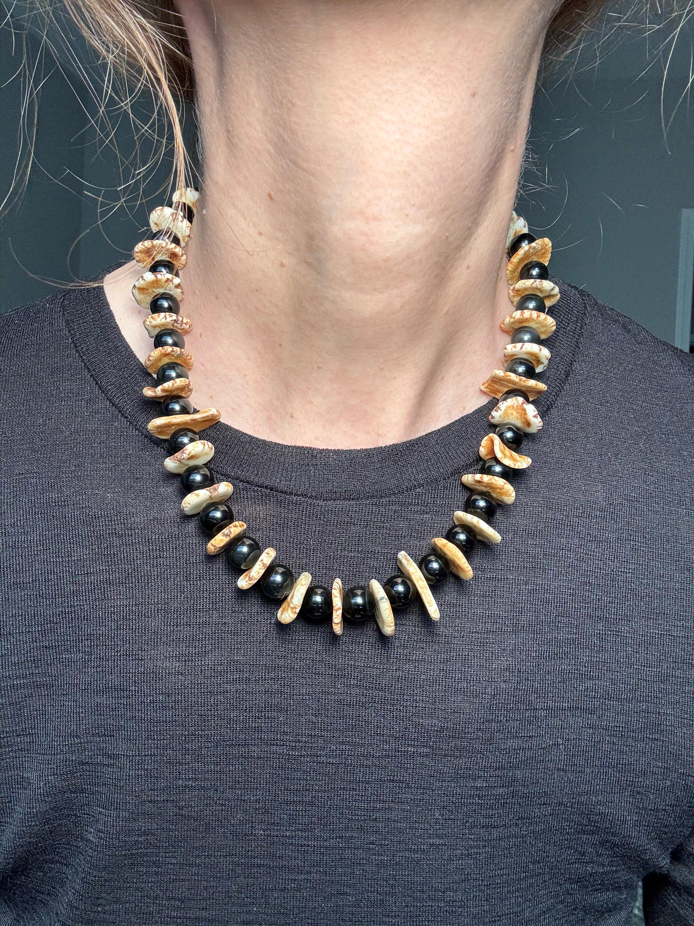Obsidian & Magnesite Necklace