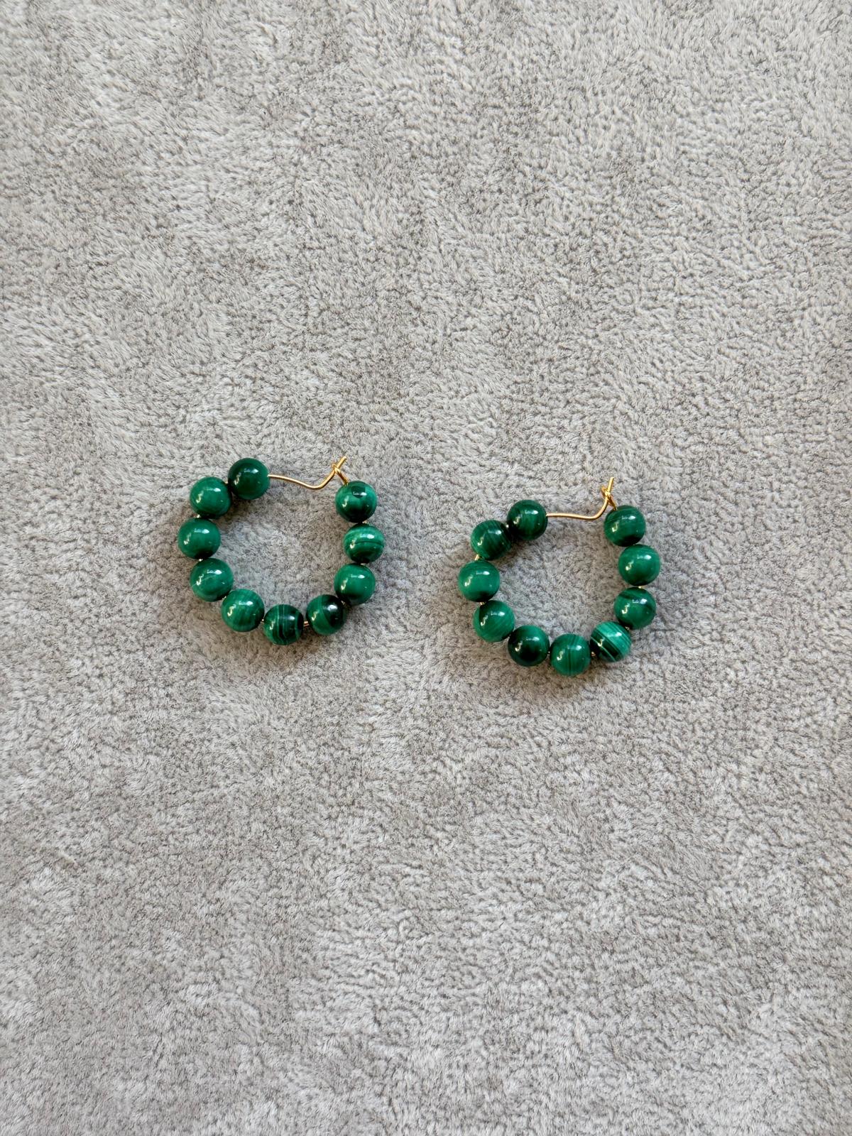 Lapis Lazuli/Malachite Hoop Earrings