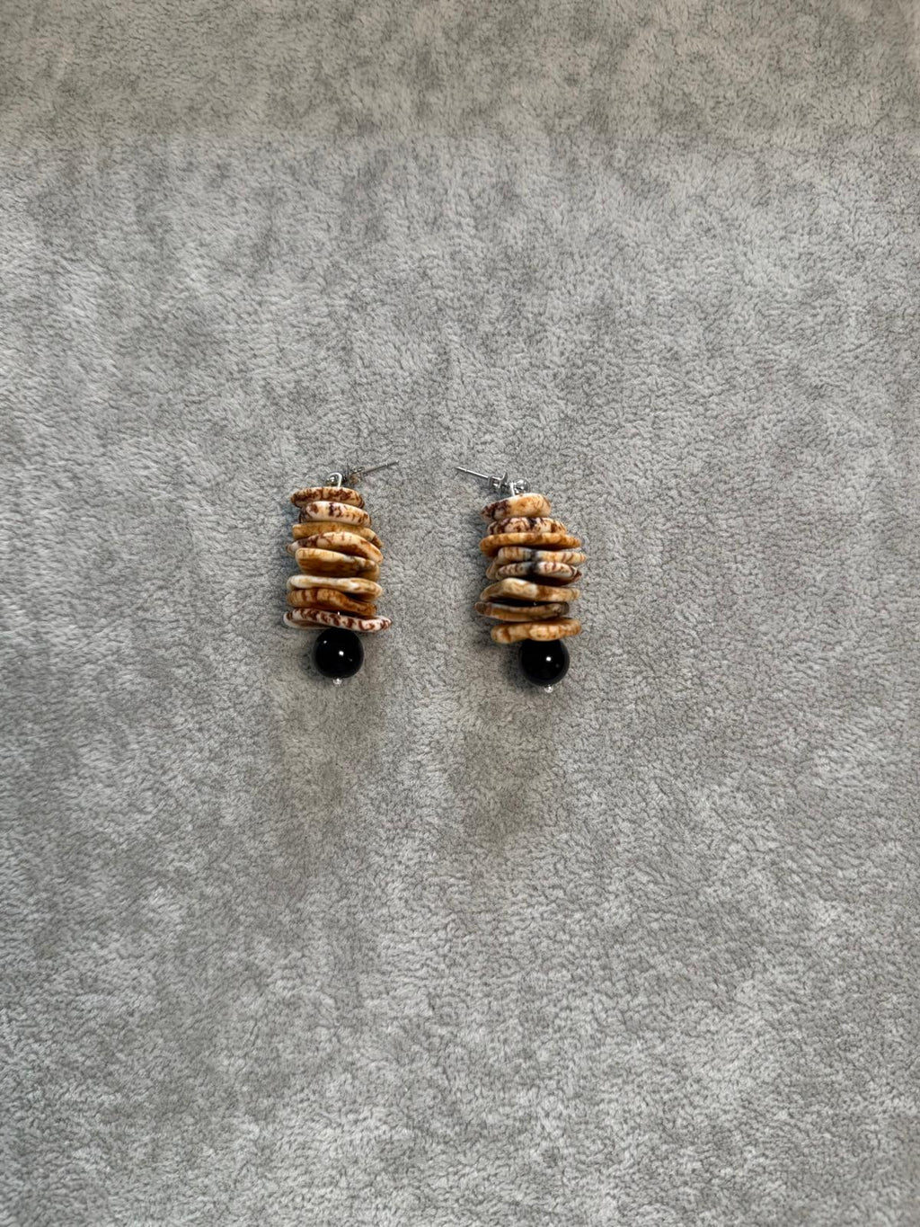 Black Obsidian & Howlite Earrings