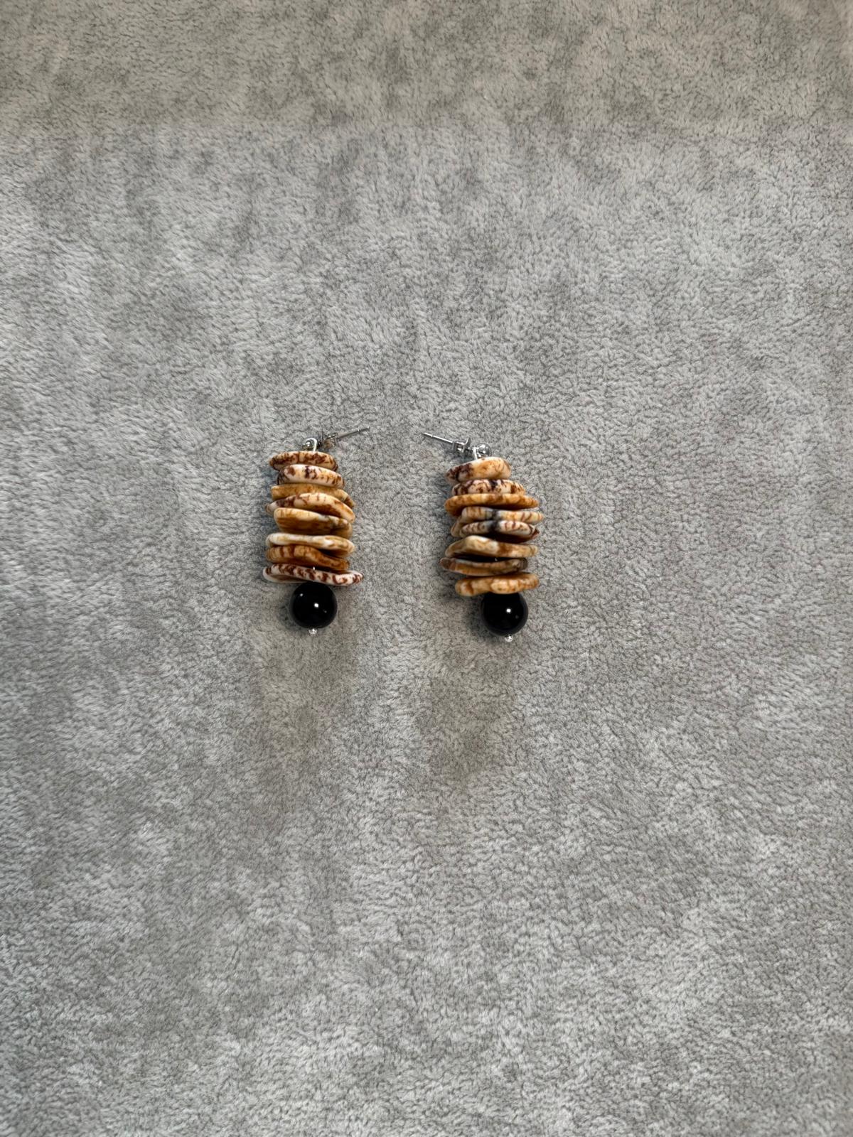 Black Obsidian & Howlite Earrings