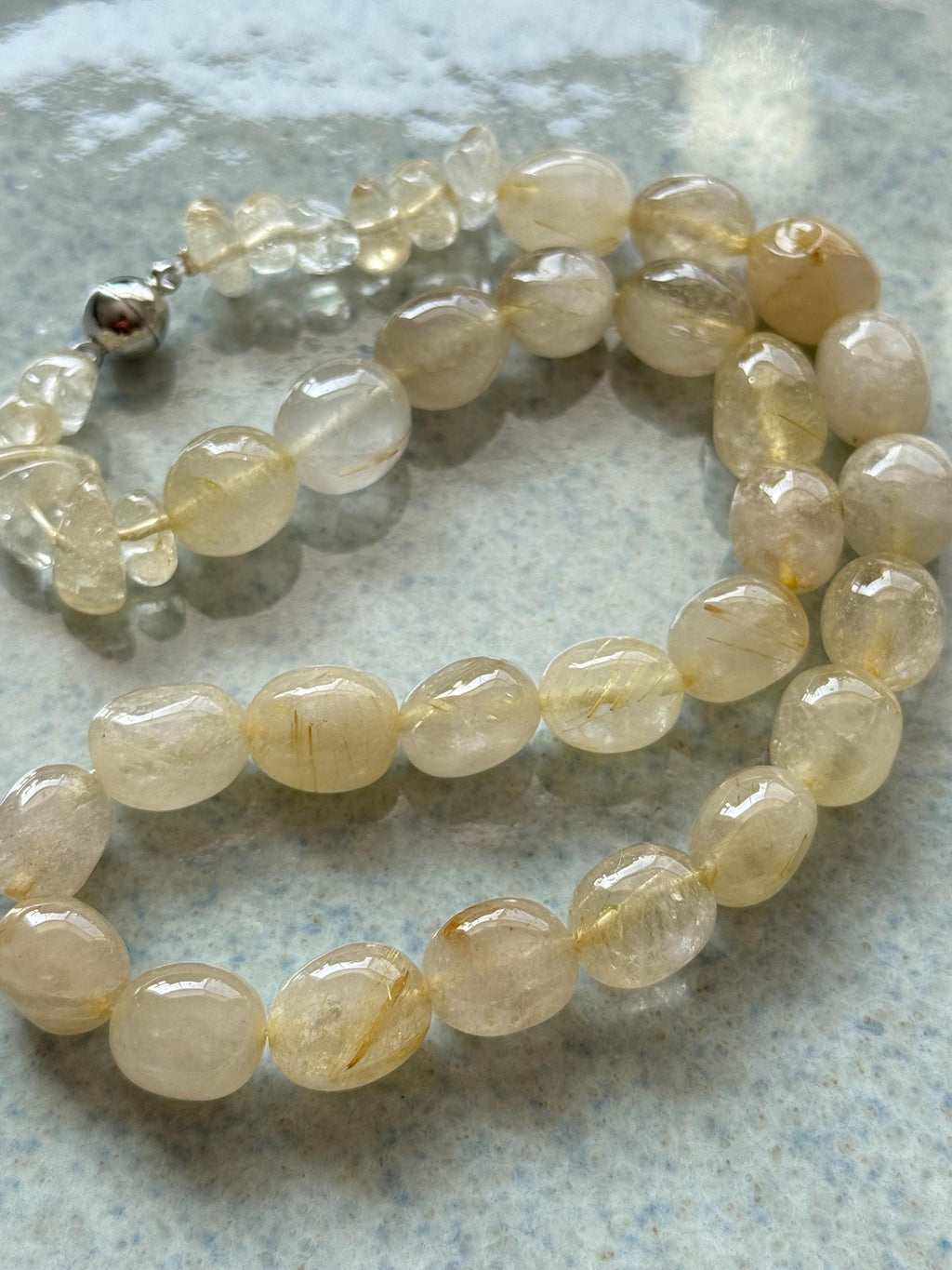 Golden Rutilated Quartz Necklace with Citrine