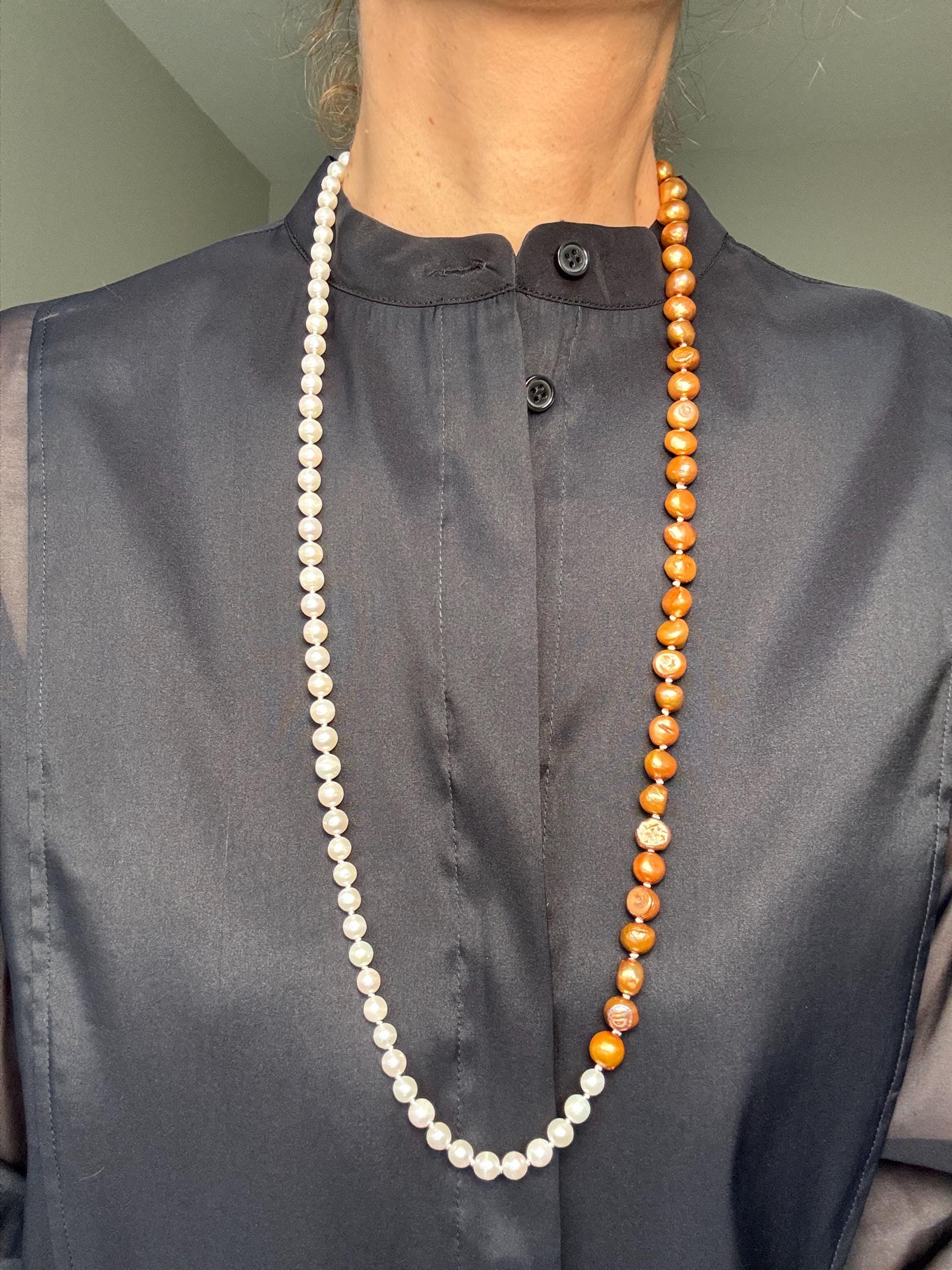 Gold & White Freshwater Pearl