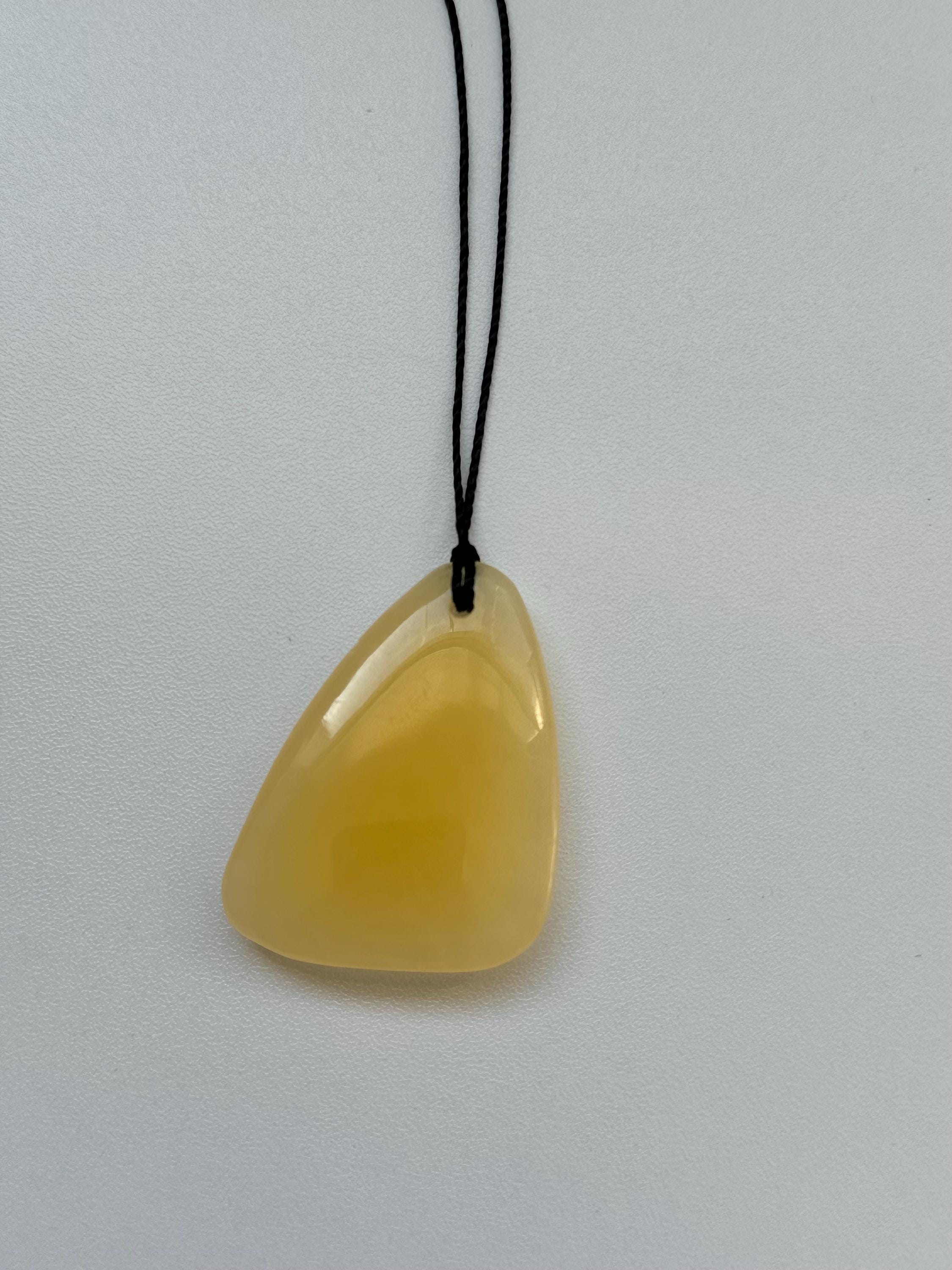 Yellow Calcite Jade Pendant Necklace