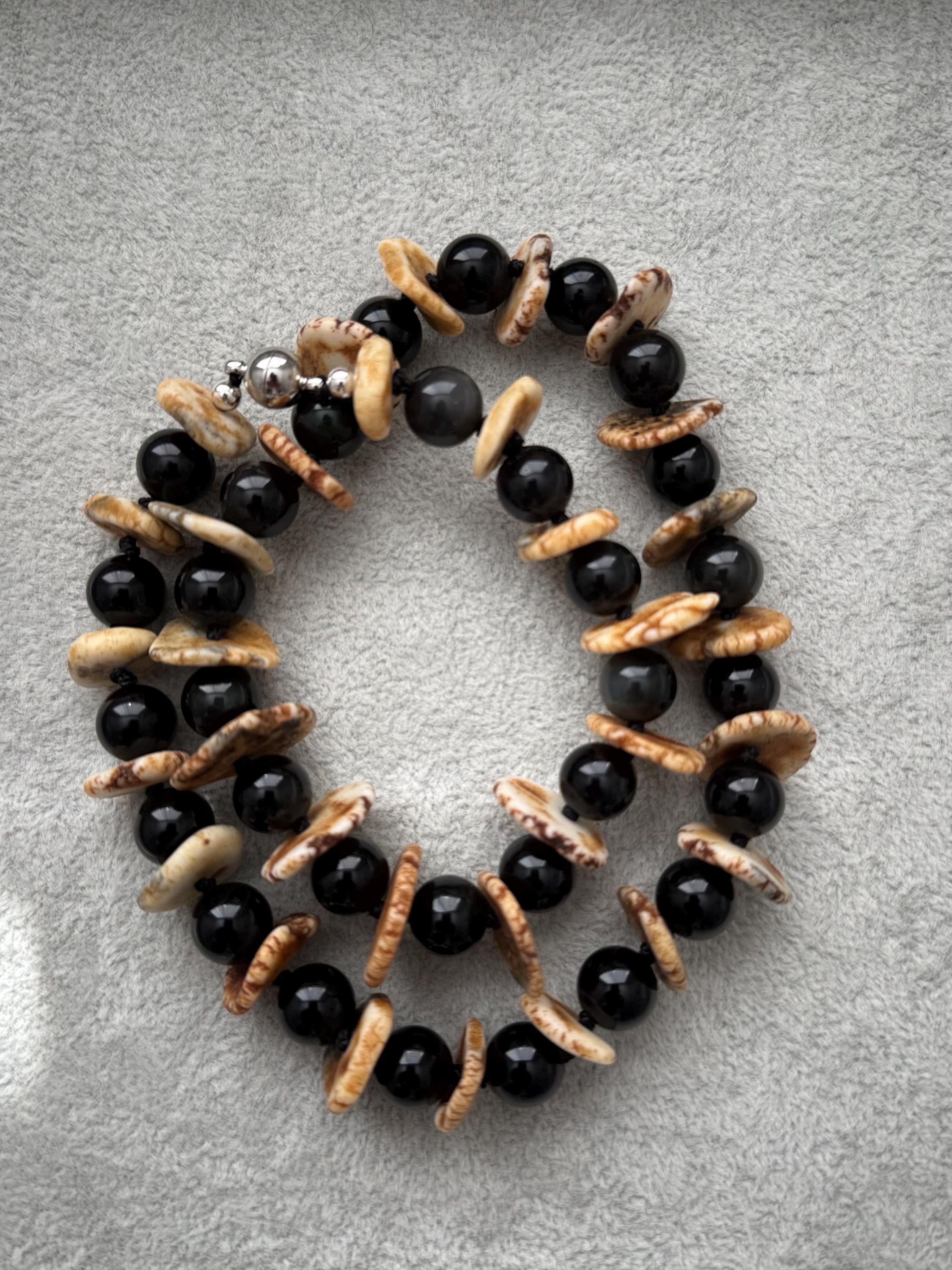 Obsidian & Magnesite Necklace