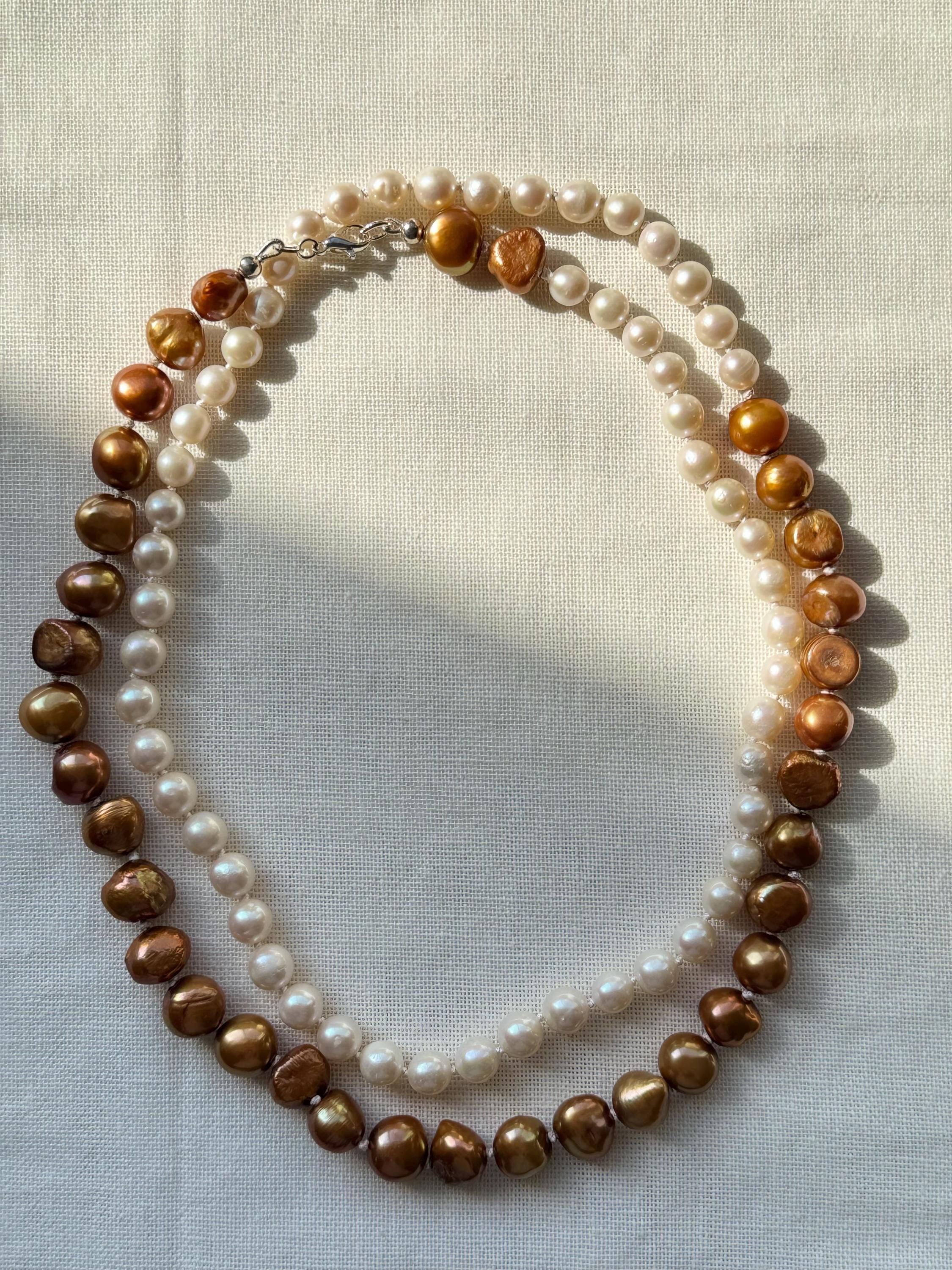 Gold & White Freshwater Pearl