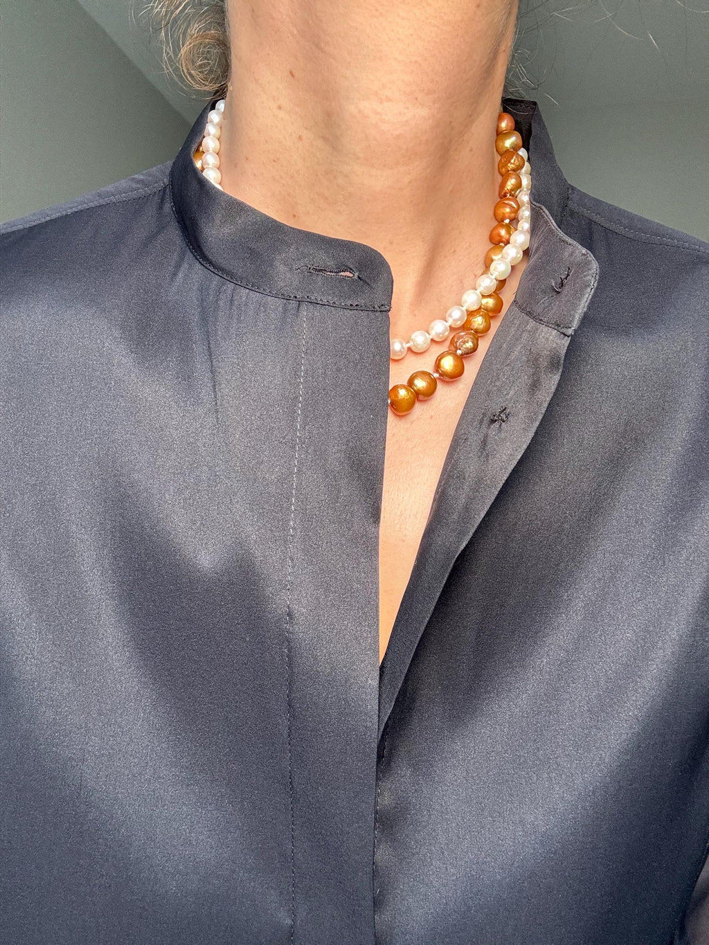 Gold & White Freshwater Pearl